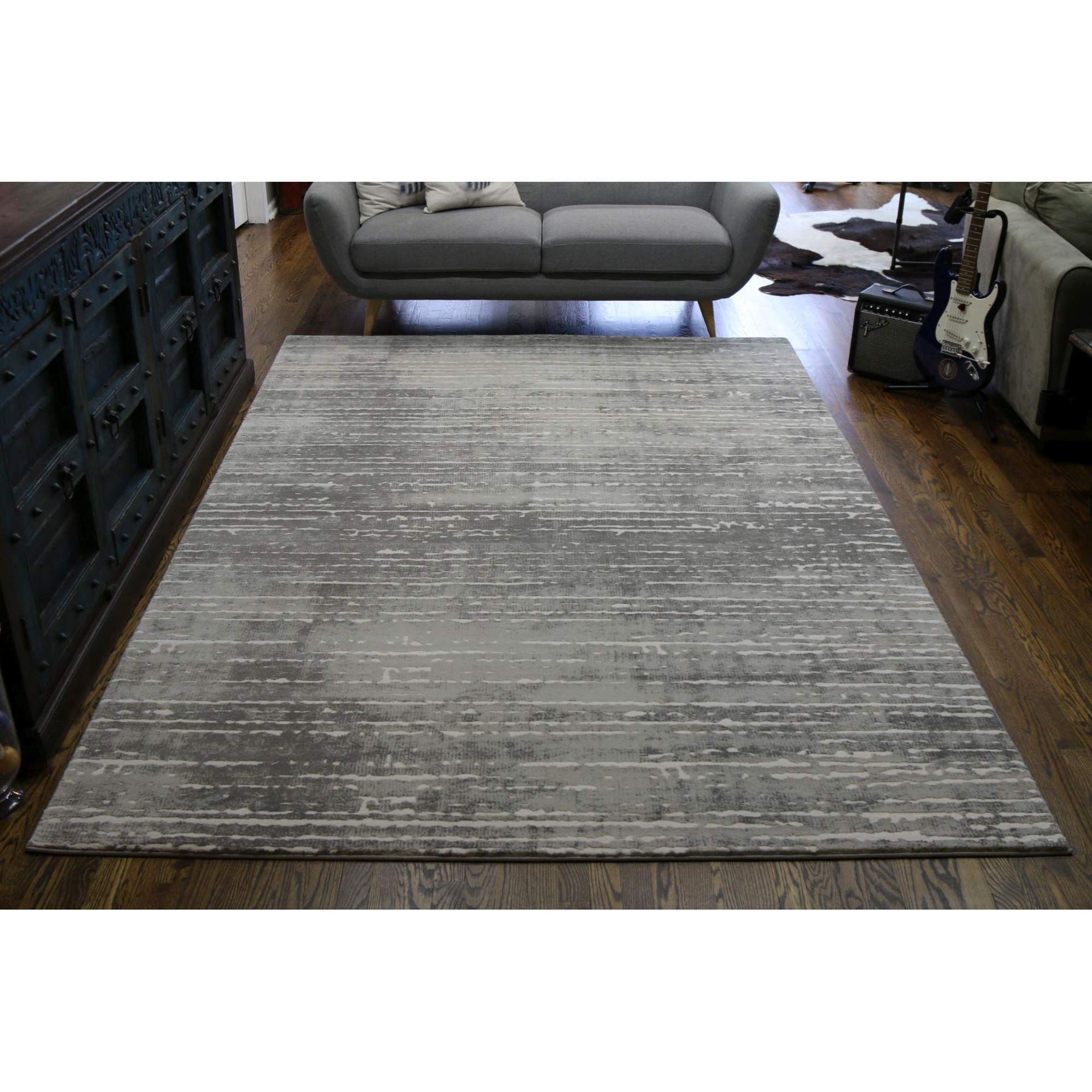 Sofia 3D Textured Gray Striped Rug