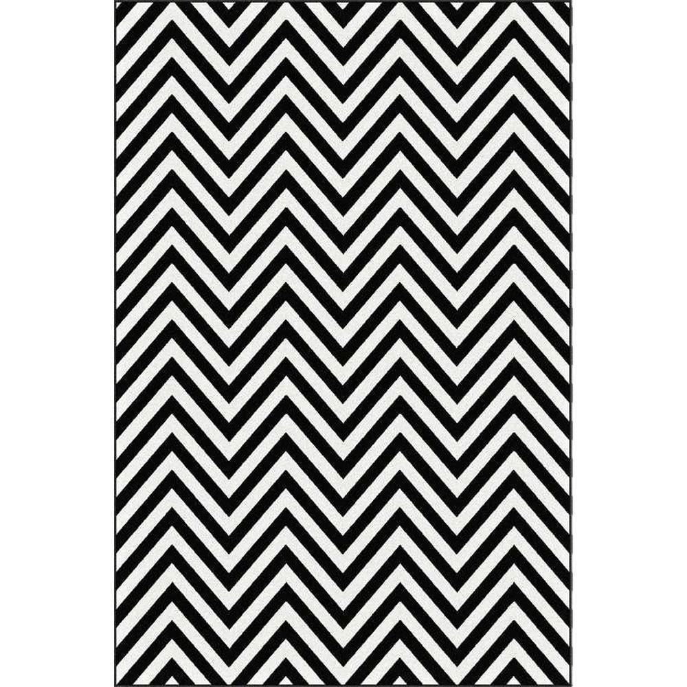 Chevron Black & White Rug