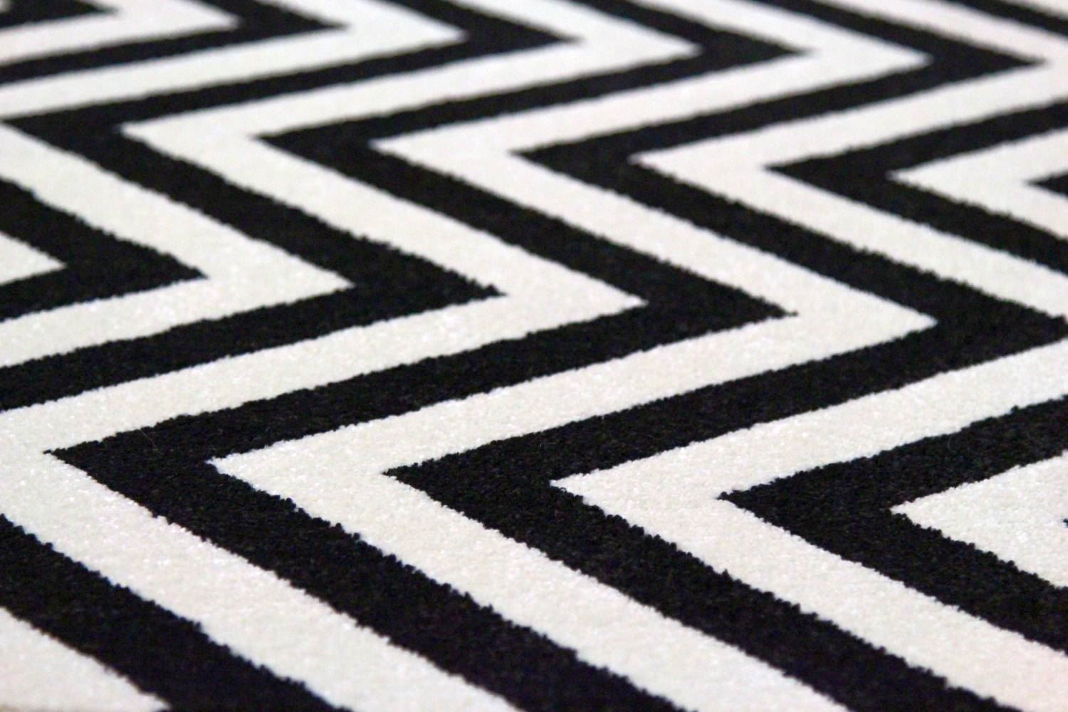 Chevron Black & White Rug