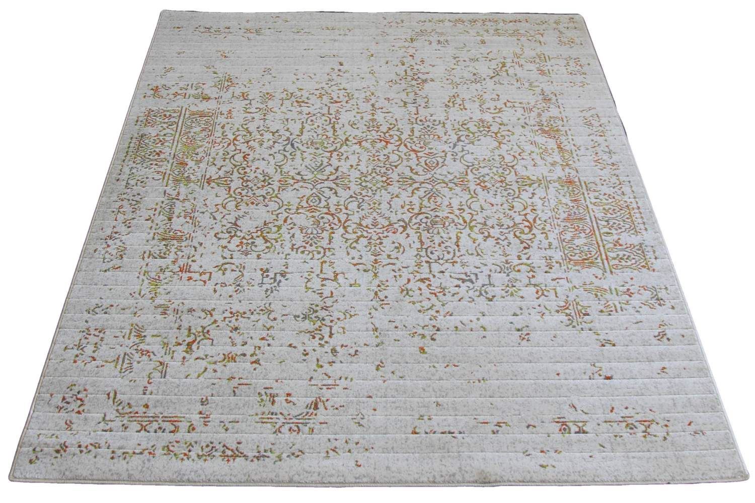 Pacific Turkish Distressed Rug with Green and Orange