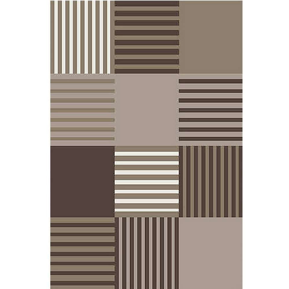 Geometric Checker Brown Rug