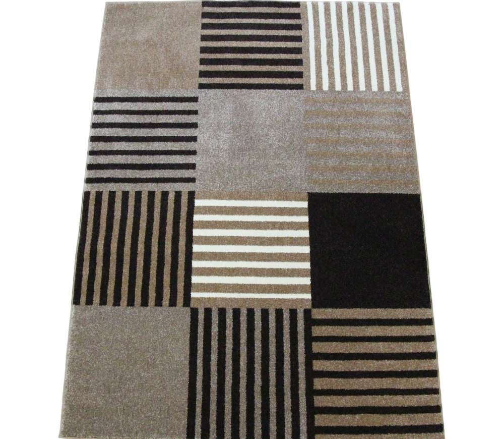 Geometric Checker Brown Rug