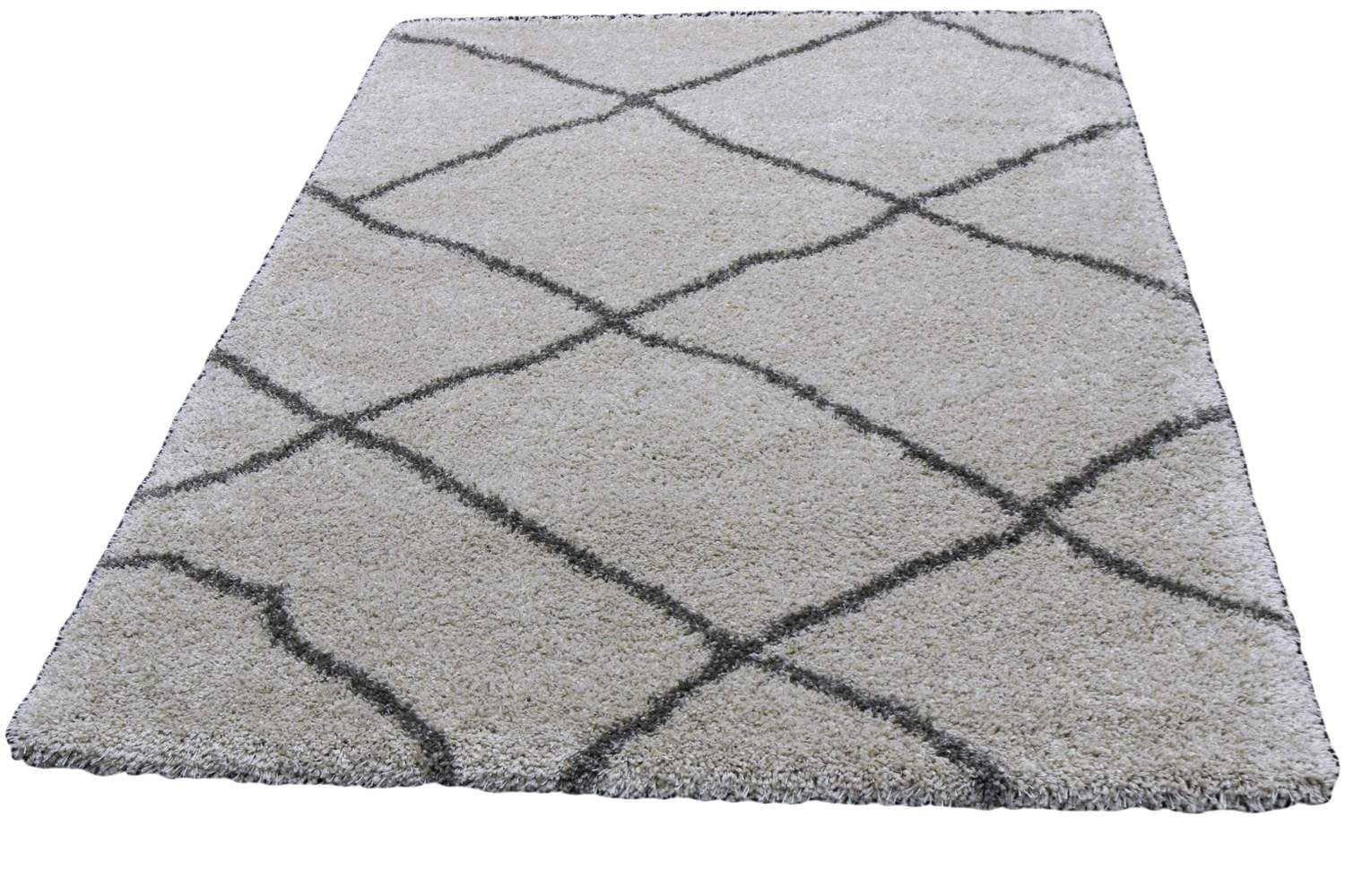 Moroccan Trellis Beige Shag Rug