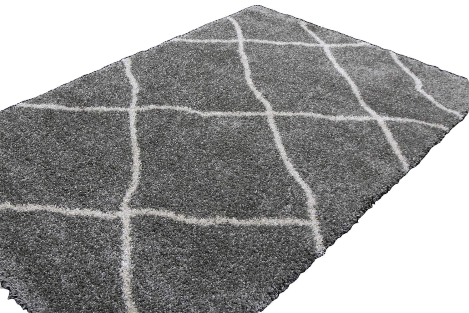 Moroccan Trellis Gray Shag Rug