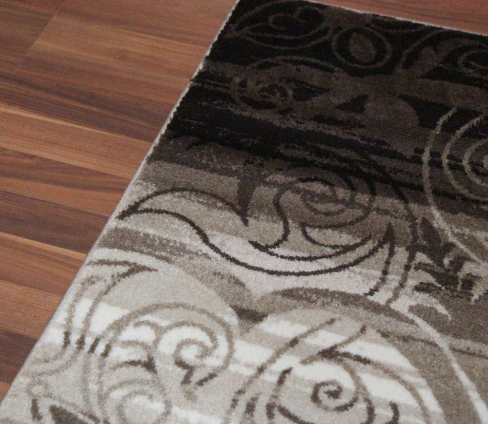 Neutral Damask Brown Rug