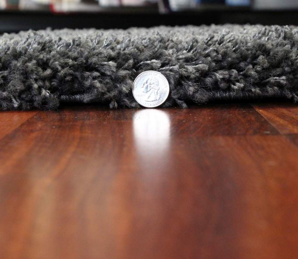 Shag Rug Dark Gray and Charcoal