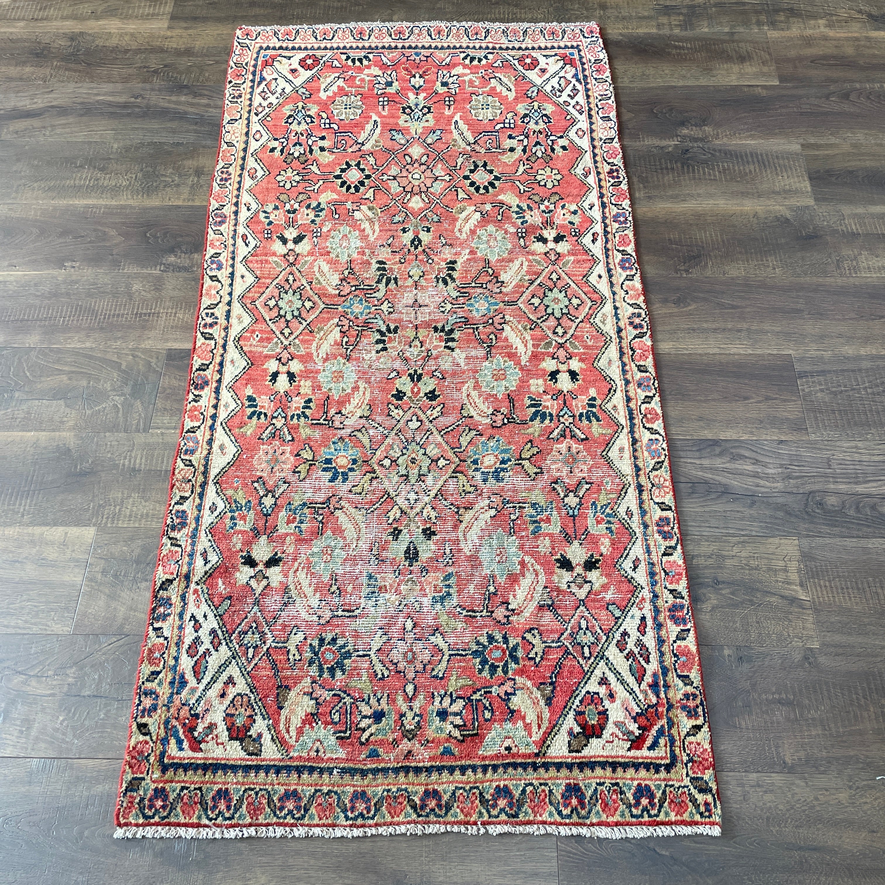 Vintage-Style 3'x6' Handmade Wool Rug