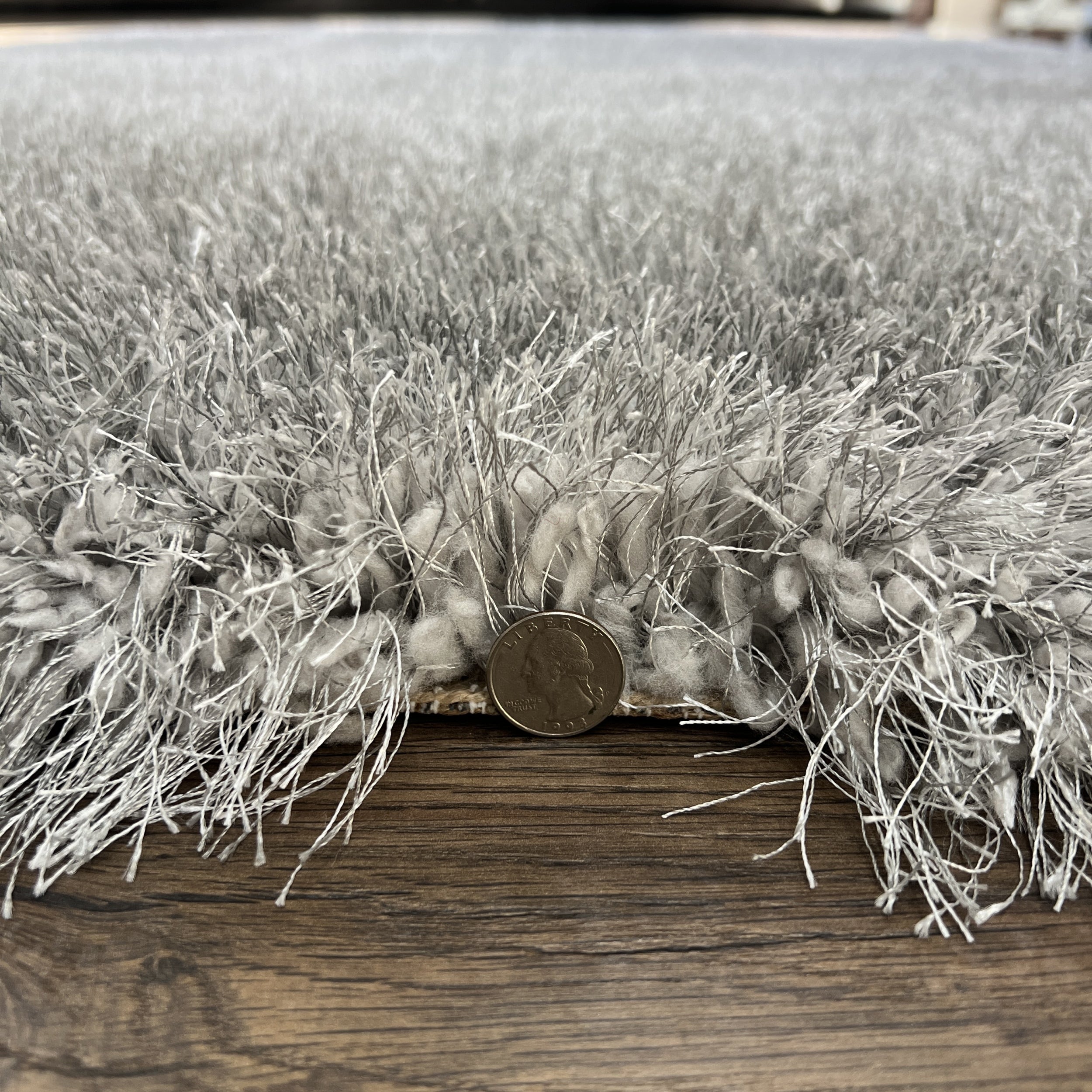 Lily Glam Ultra Plush Platinum Gray Shag Rug with Dense 2.5 Inch Pile - Super Plush