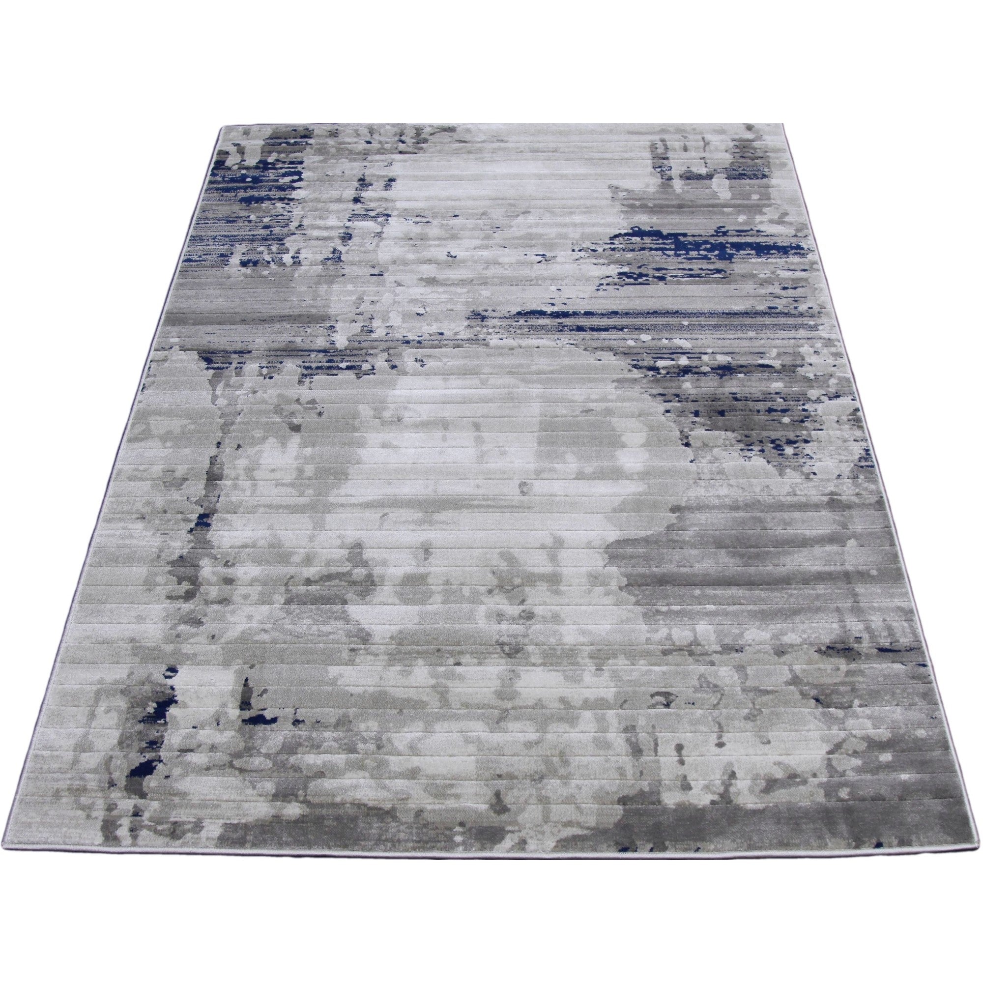 Pacific Blue Gray Abstract Rug