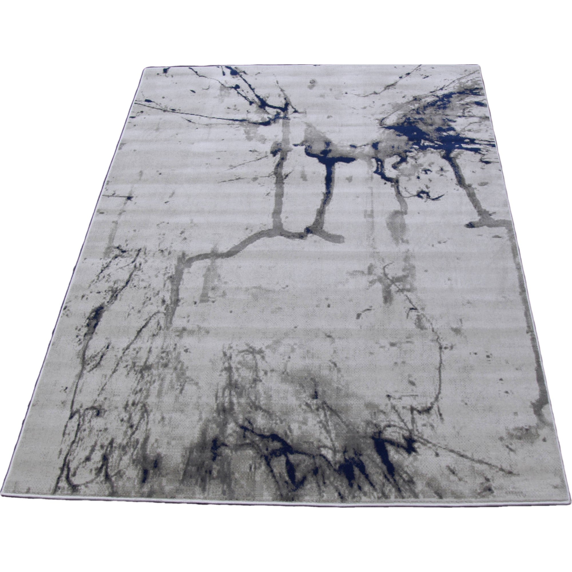 Pacific Blue Gray Brush Stroke Rug