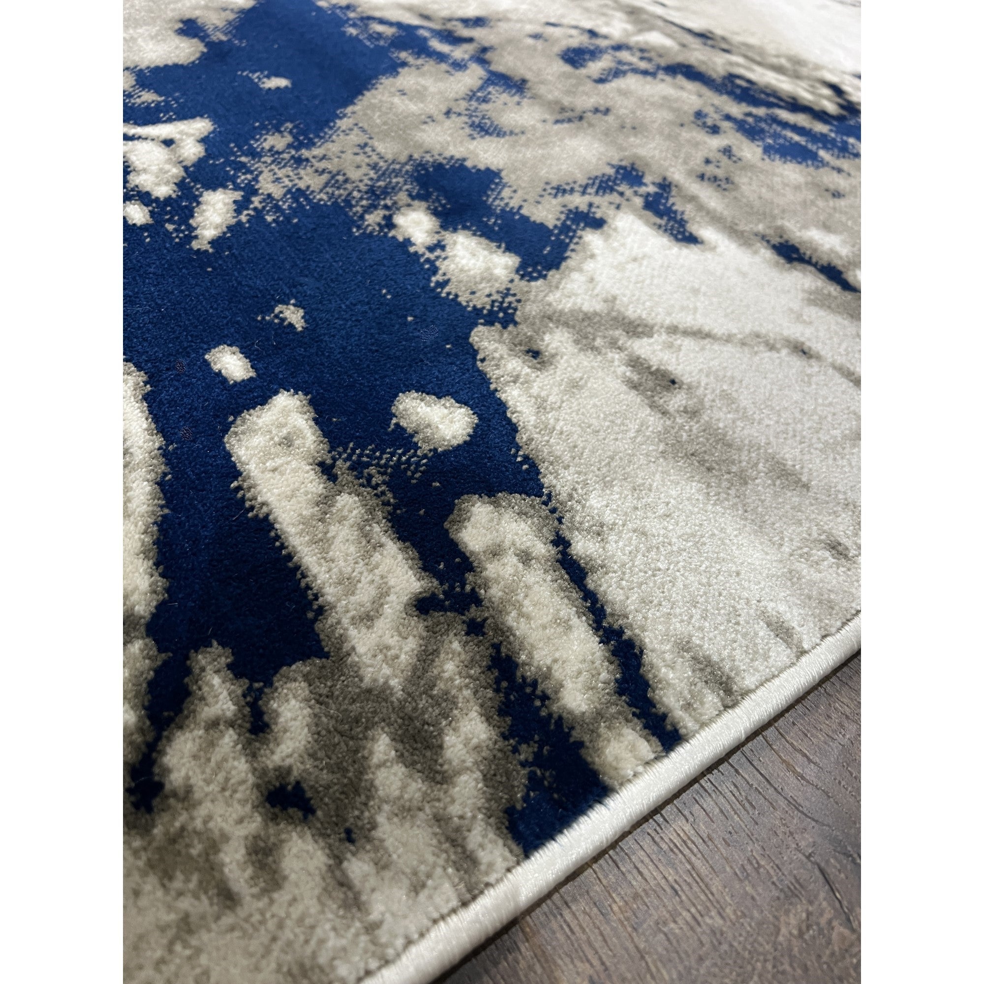 Pacific Blue Gray Brush Stroke Rug