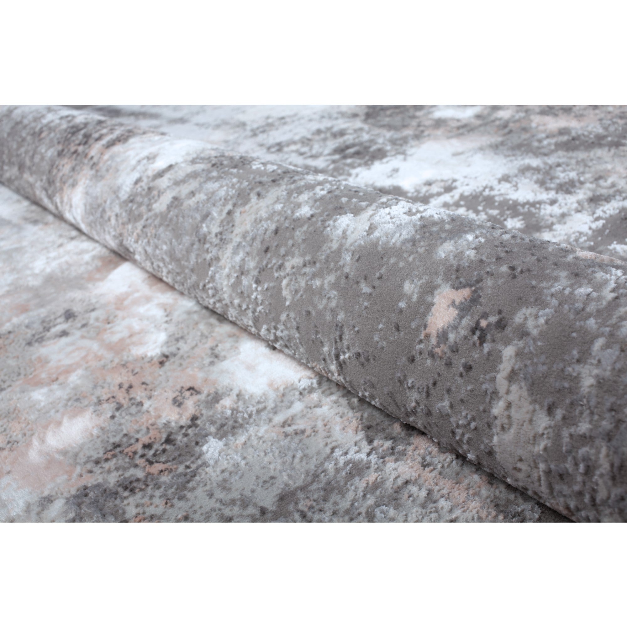 Pastel Modern Abstract Area Rug with Soft Peach & Pink
