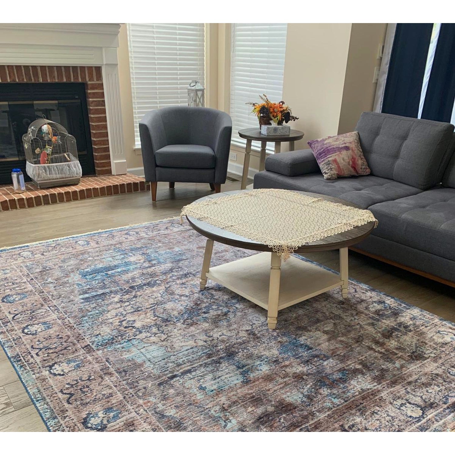 Picasso Blue Distressed Rug