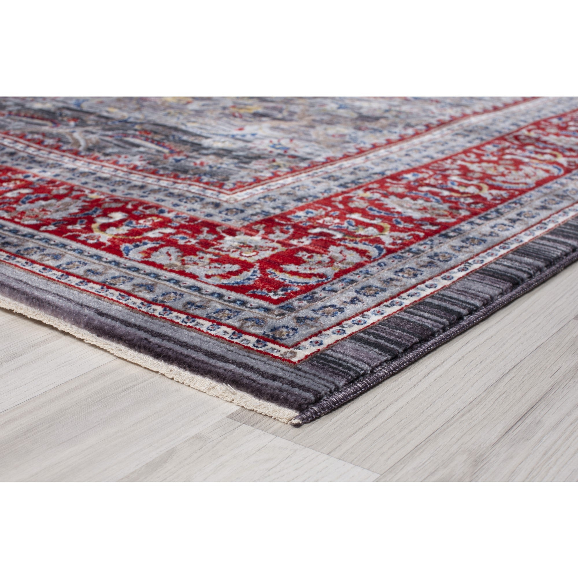Picasso Gray Izmir Rug with Red Border