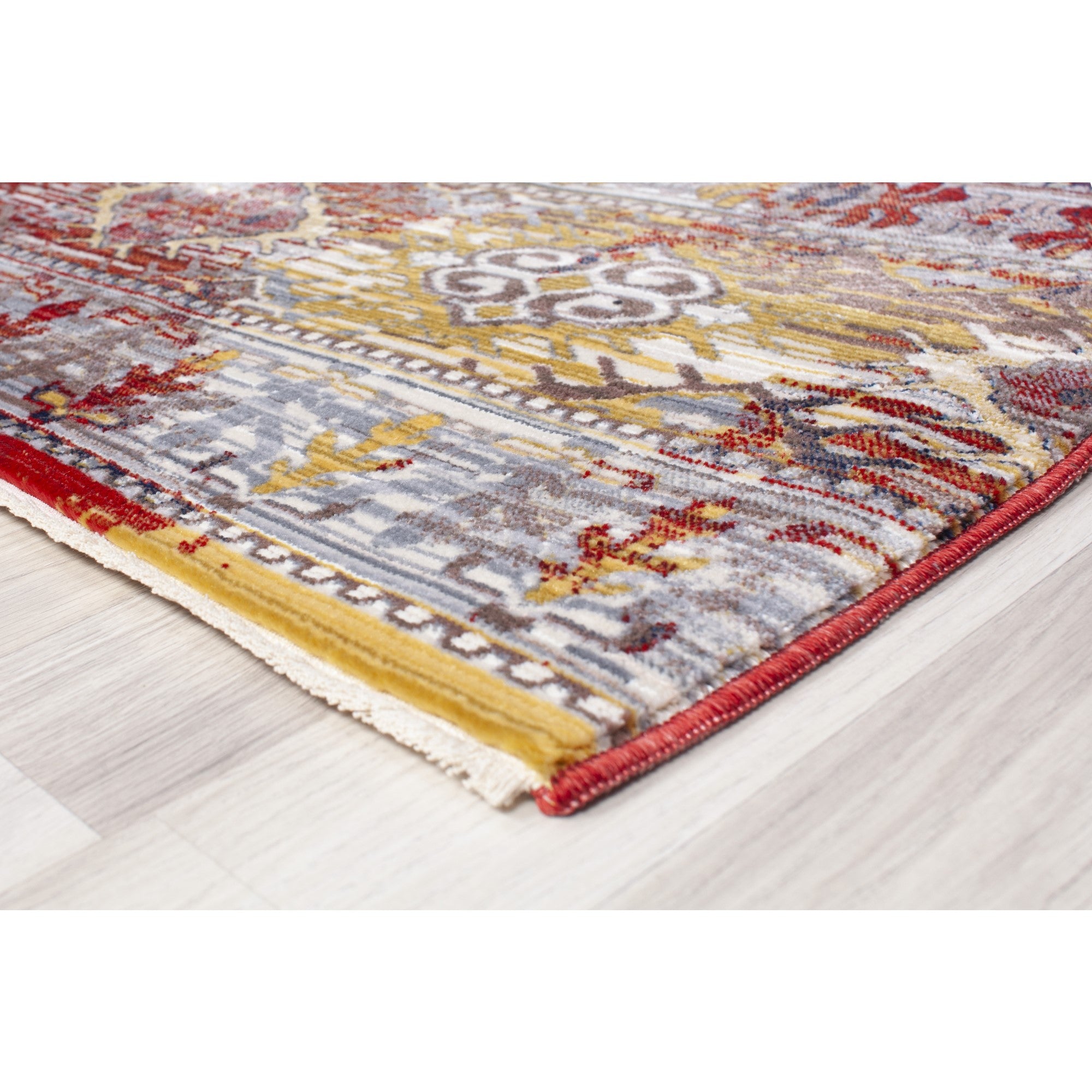 Picasso Red Bohemian Colorful Statement Rug
