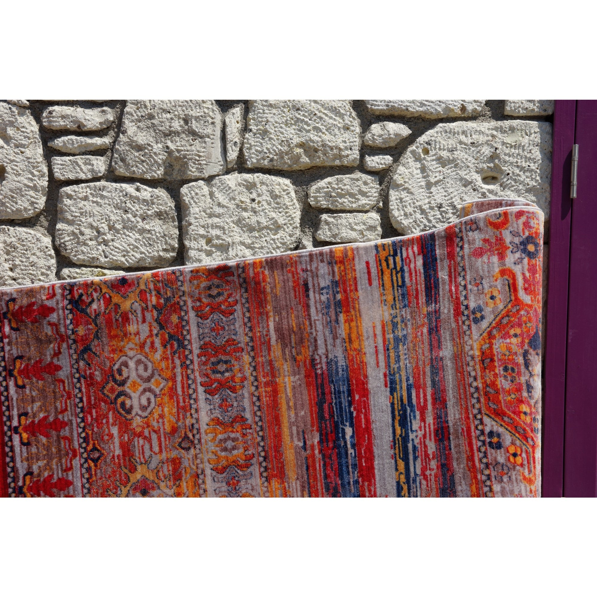 Picasso Red Bohemian Colorful Statement Rug