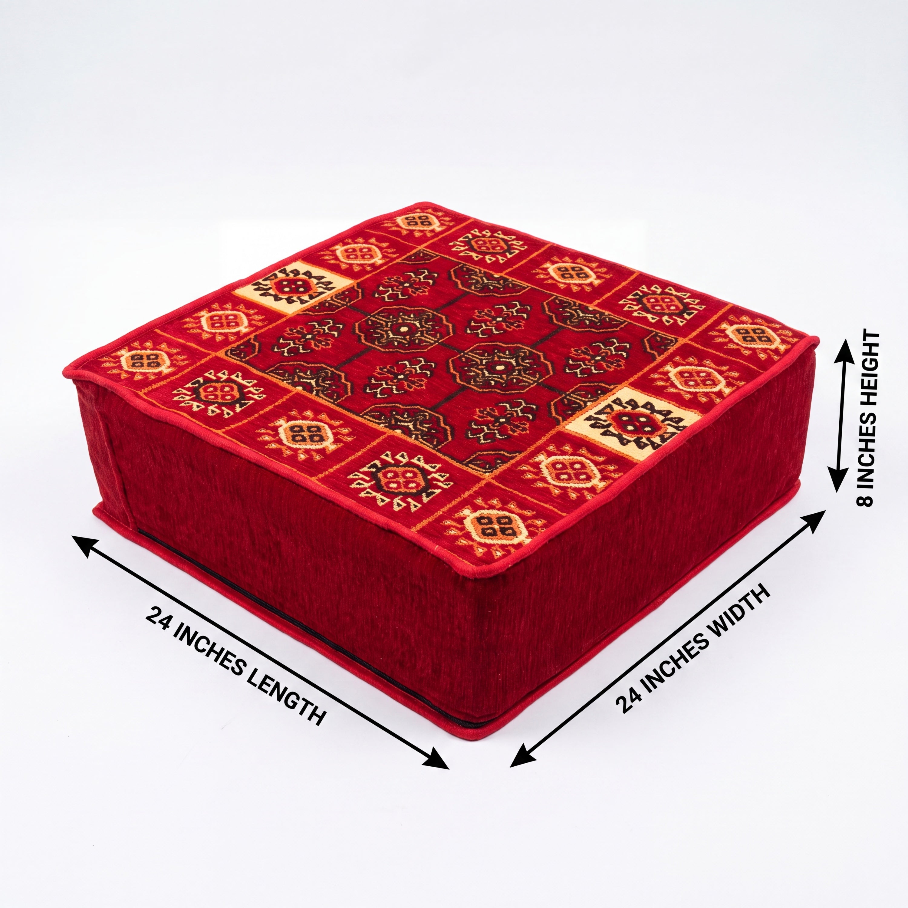 Red Loveseat Sofa Set, Bukhara Floor Seating Sectional Modular Couch Set