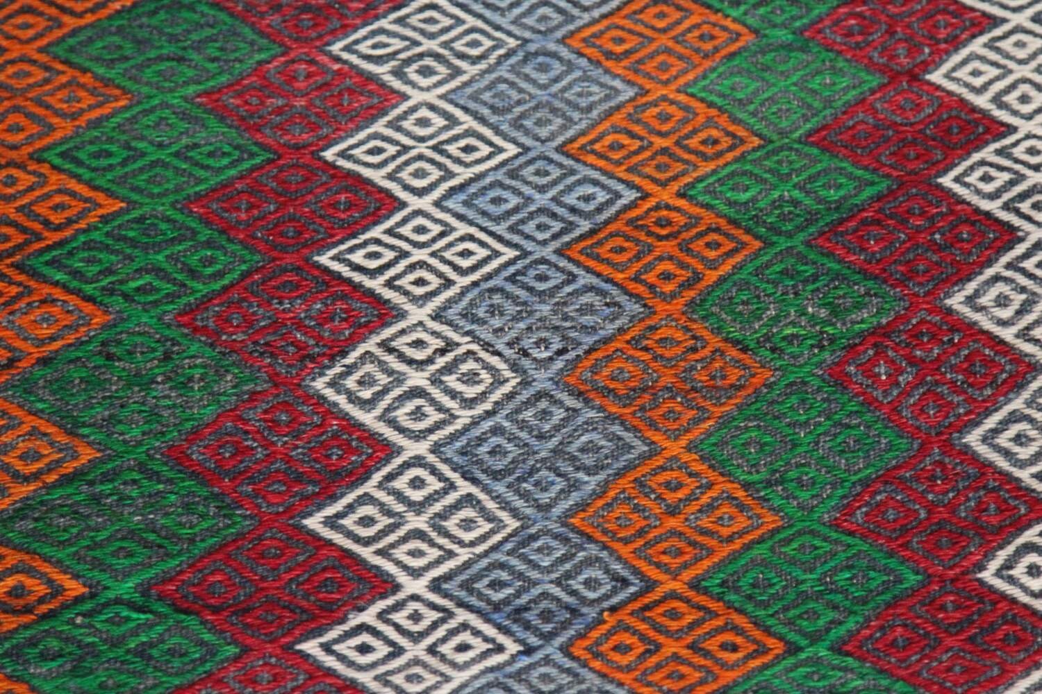 3X5 Bergama Yoruk Wool Handmade Kilim Rug - 3'3''x4'3''