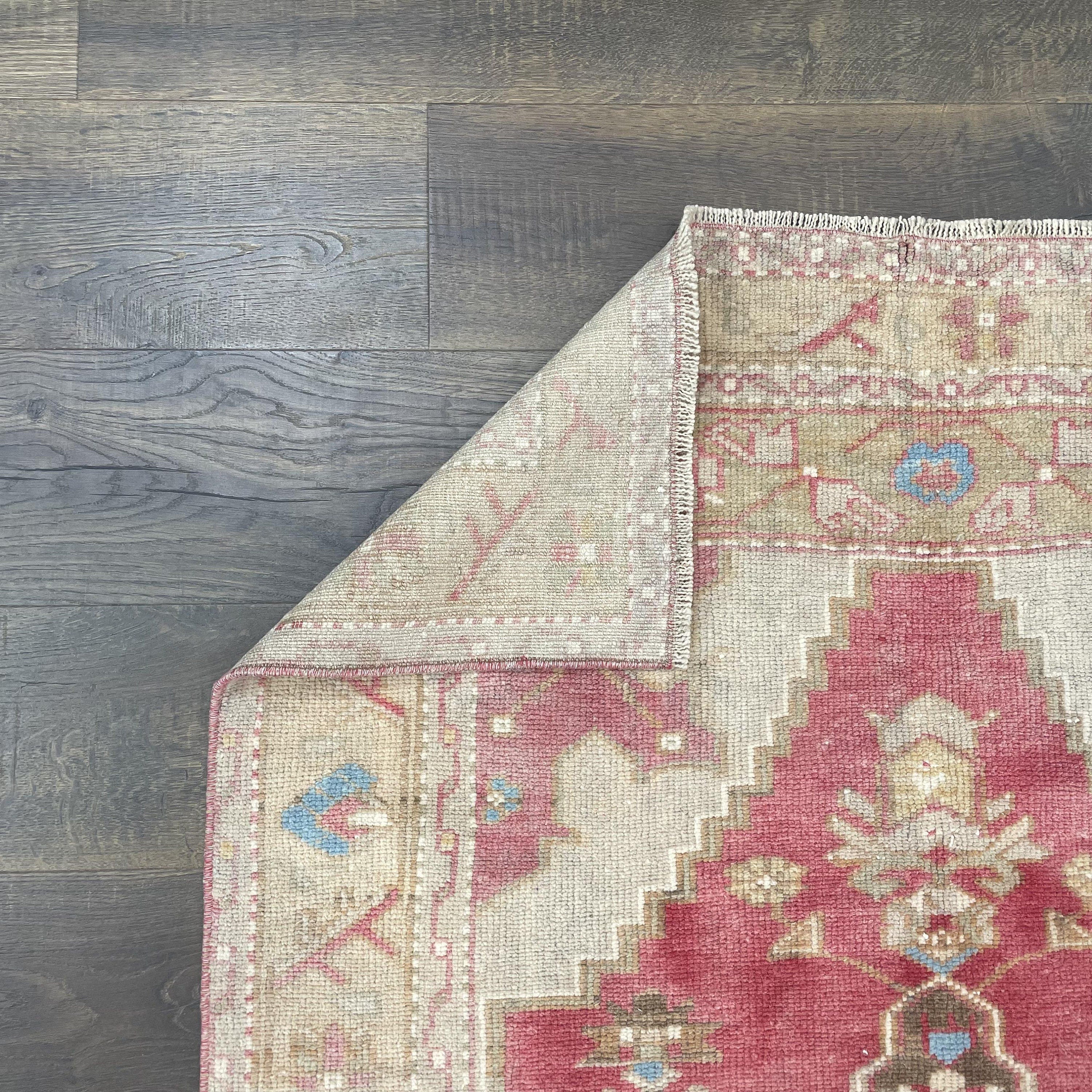 Oushak Turkish Rug (3.5x6): Hand-Knotted Wool, Distressed Boho Chic