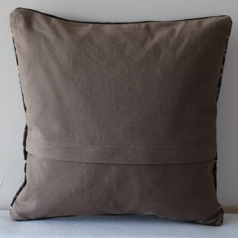 Vintage Kilim Pillow Cover: Handwoven Turkish Wool, 16x16 Inch