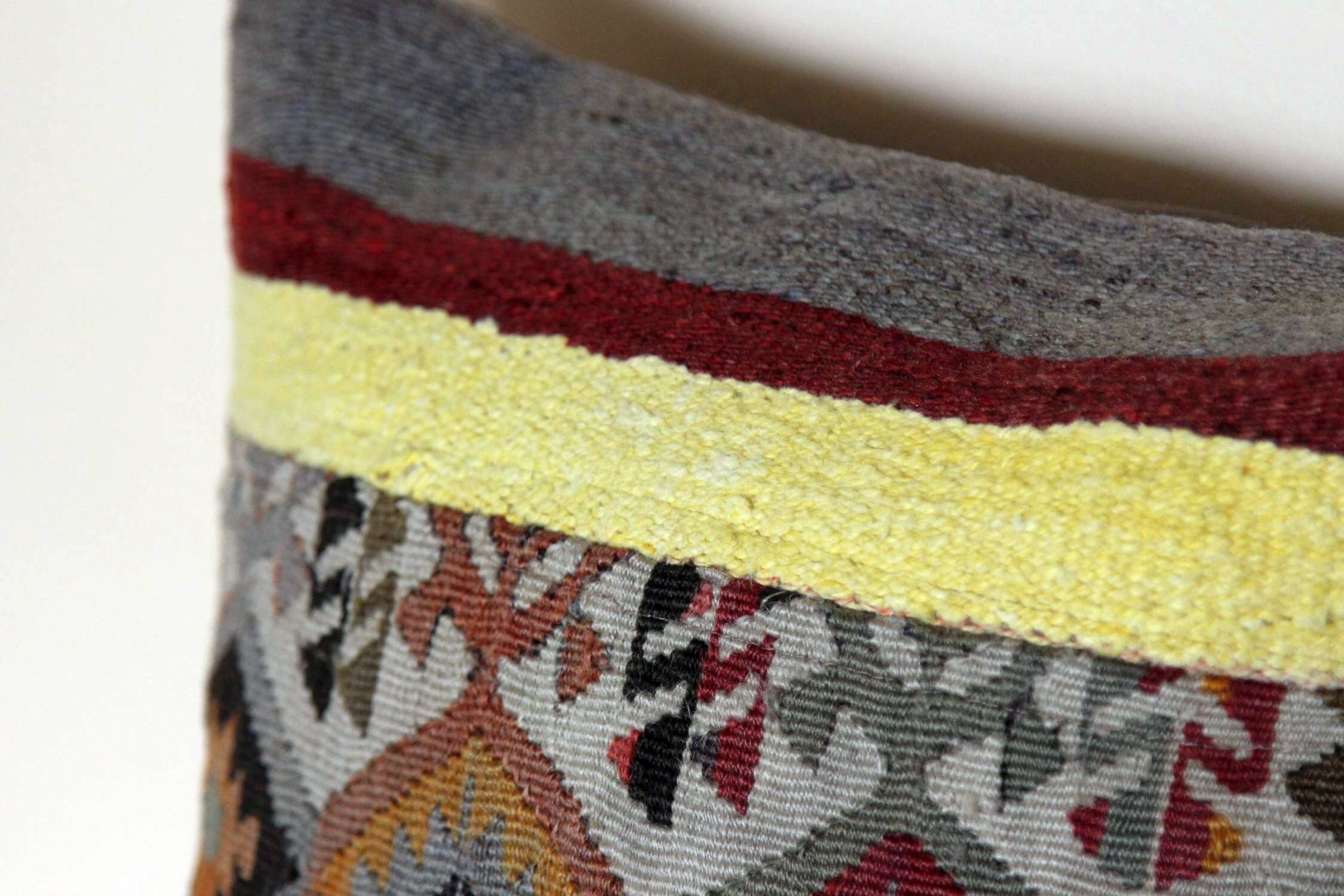 Vintage Kilim Pillow Cover 16x16: Handwoven Wool Turkish Rug