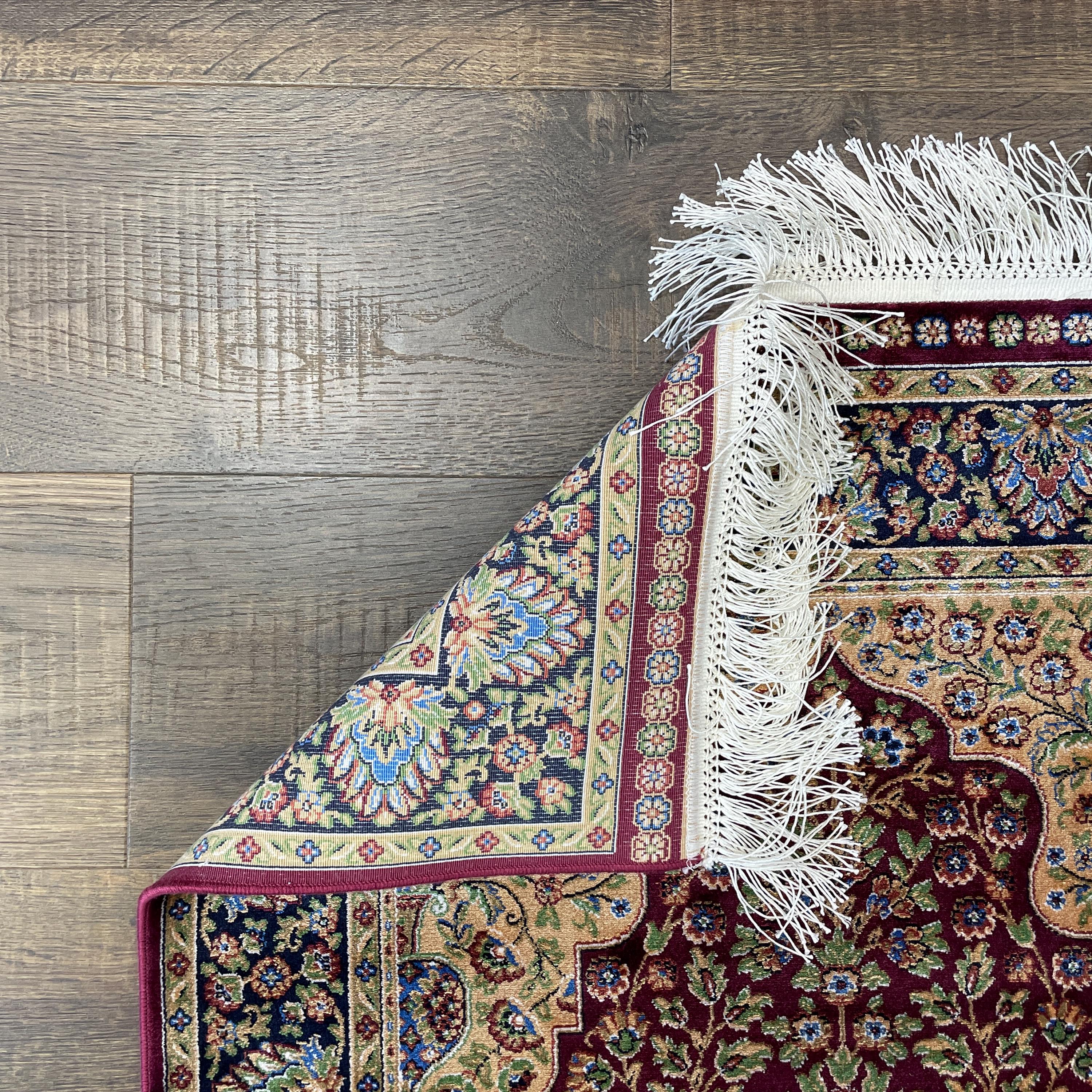 Red Modal Silk Rug: Eco-Friendly Accent Rug (2'2"x4'3")