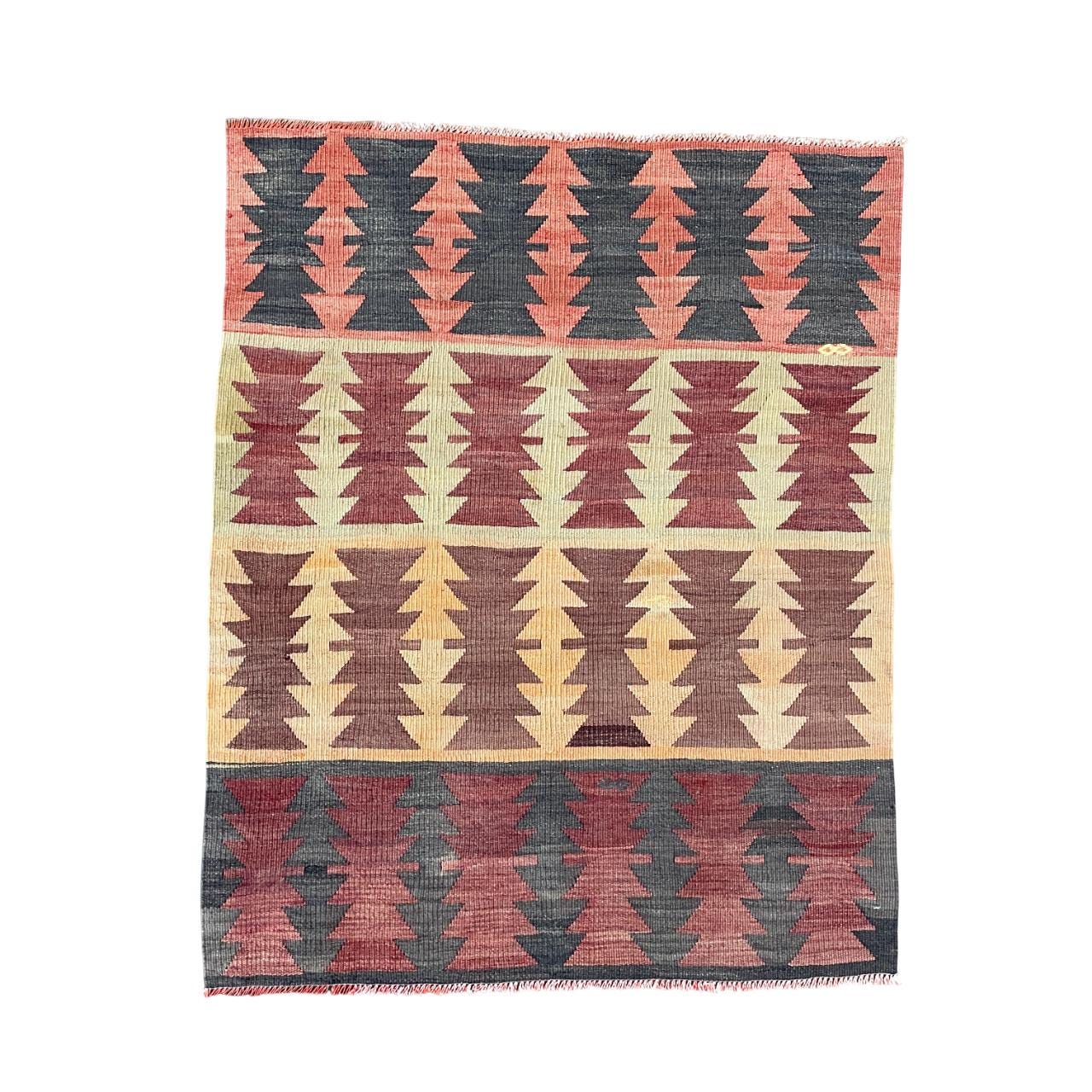 Handmade Kilim Rug: Vintage Turkish Wool Flatweave (2'9" x 3'4")