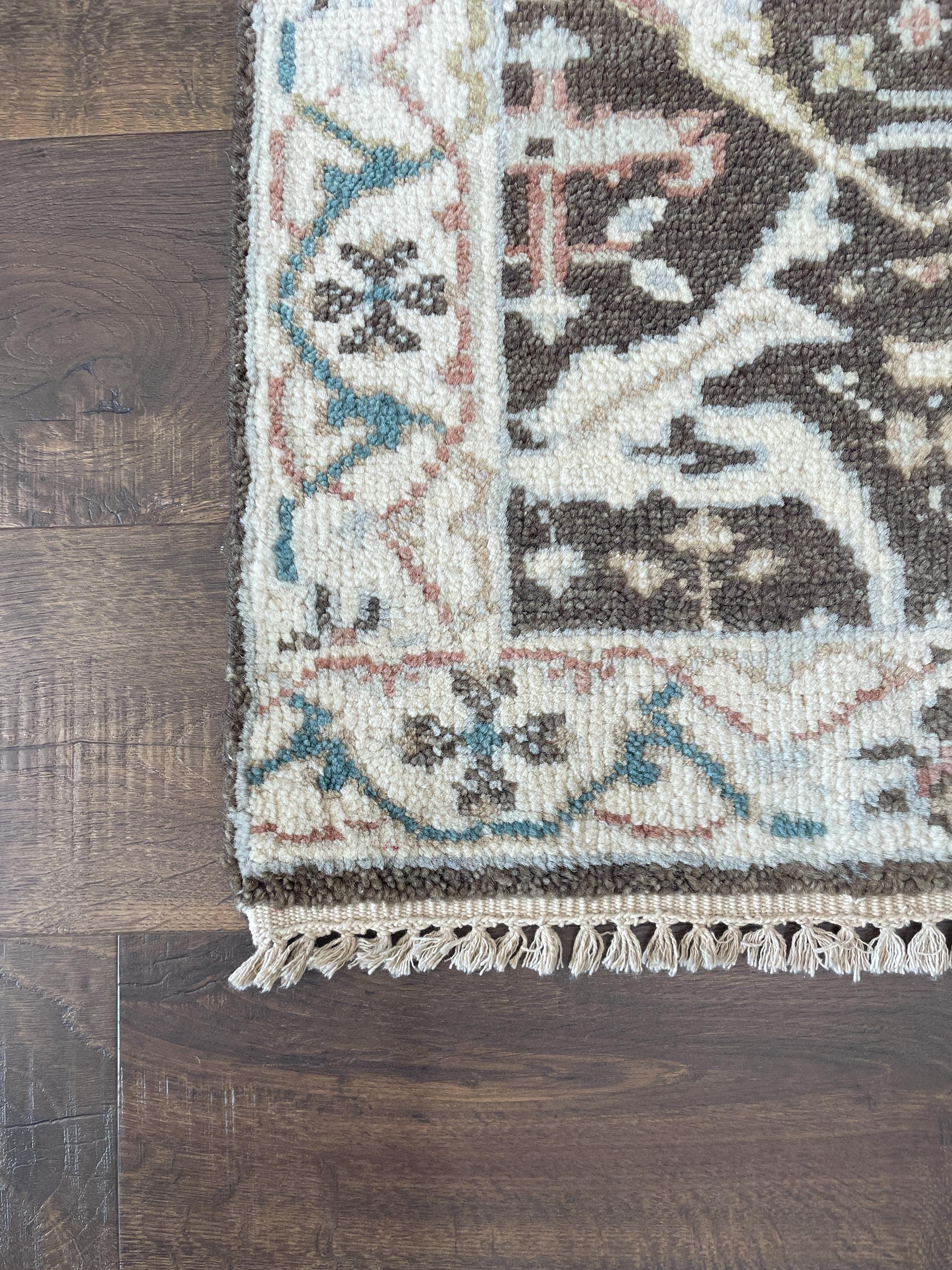 Hand-Knotted Turkish Wool Rug: Small Vintage Tribal Floral Rug (2'1" x 3'2")