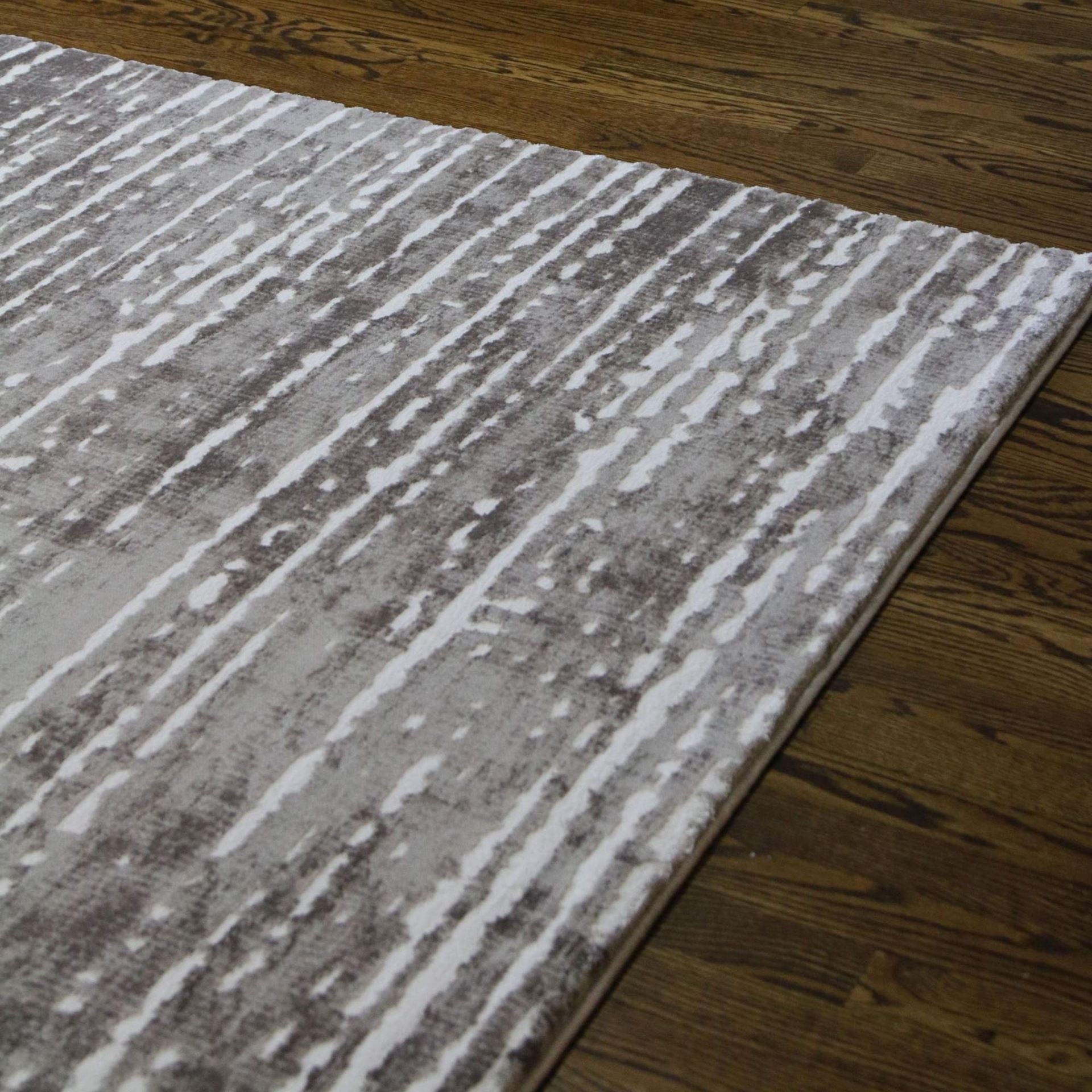 Sofia 3D Textured Brown Striped Rug