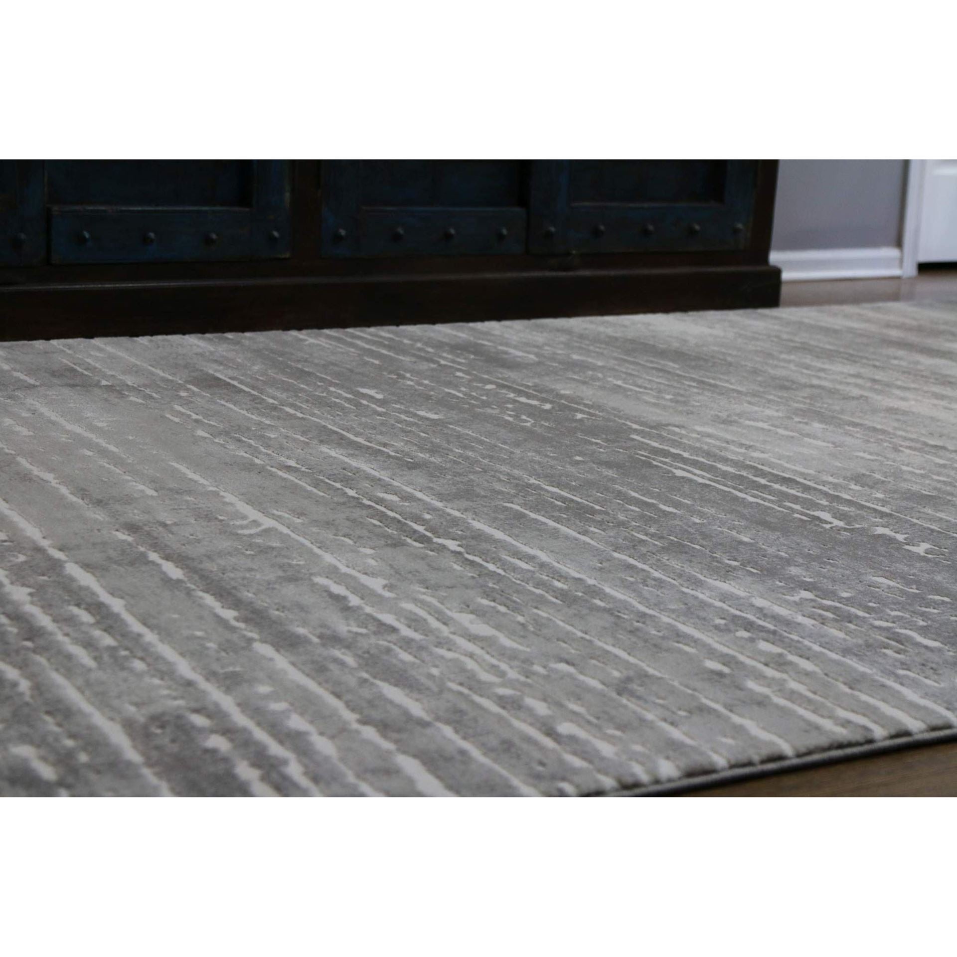 Sofia 3D Textured Gray Striped Rug