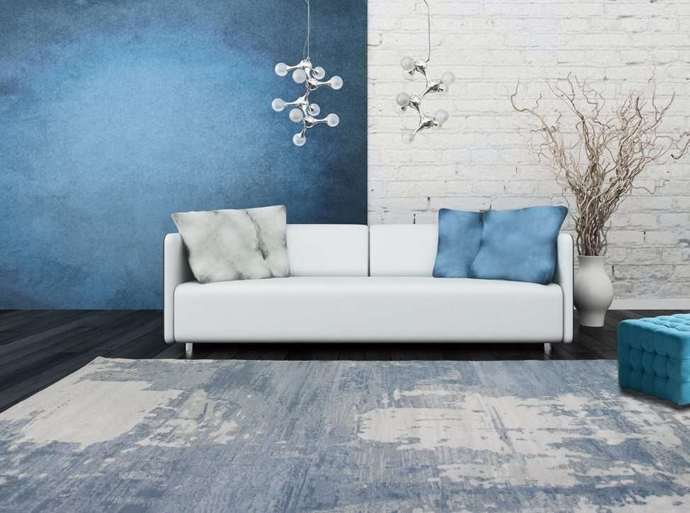 Abstract Area Rug Blue