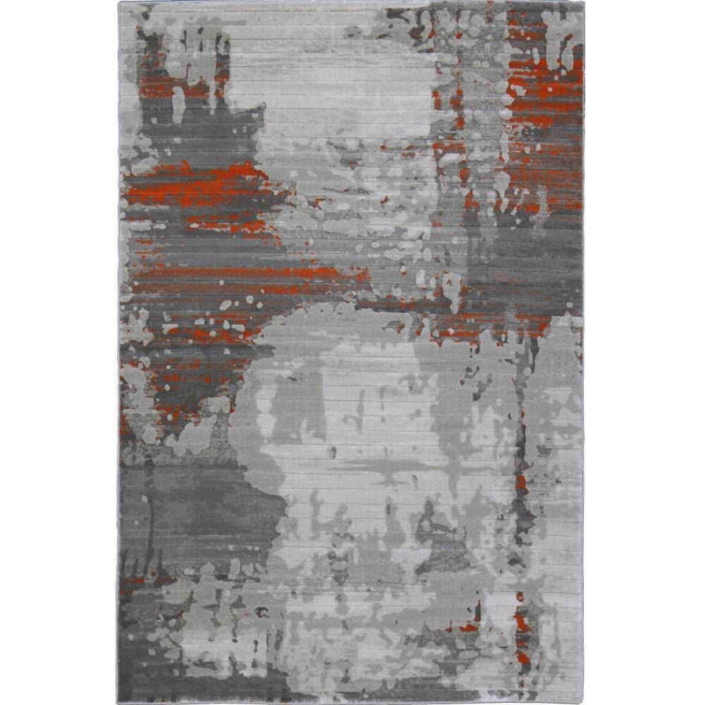 Pacific Orange Gray Abstract Rug