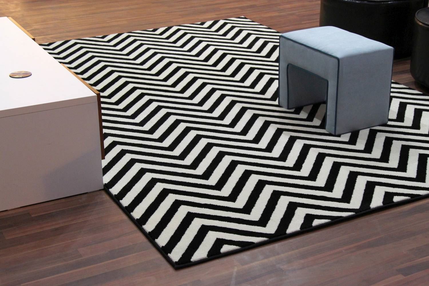 Chevron Black & White Rug
