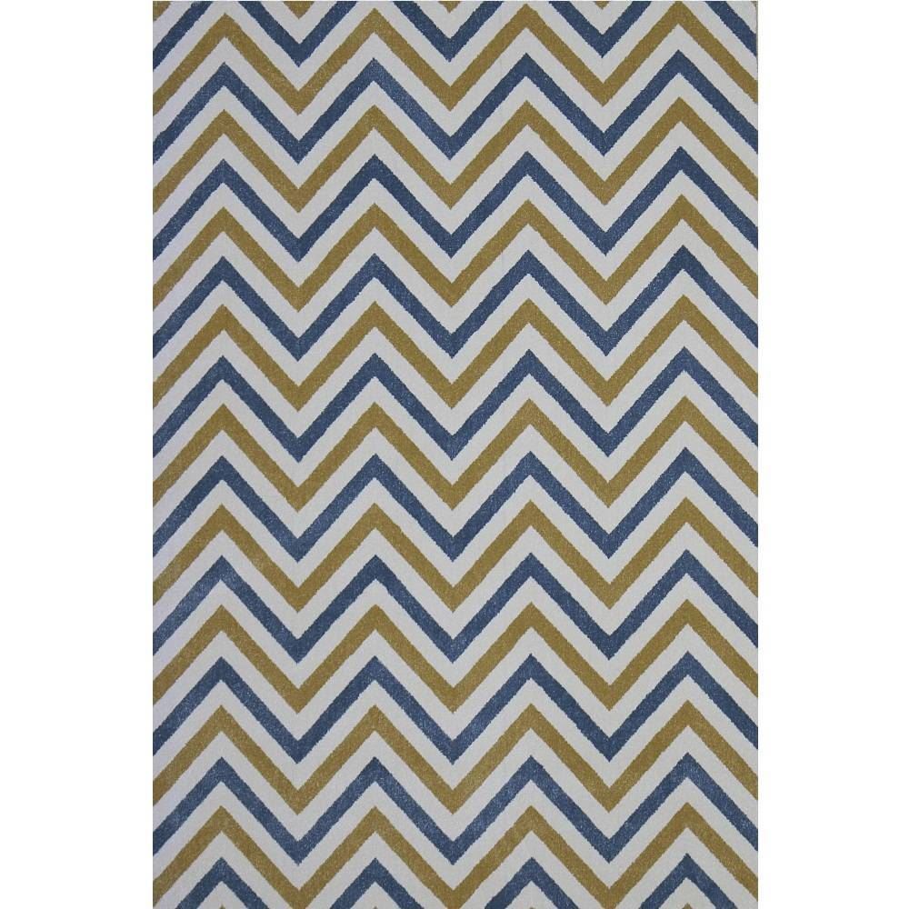 Chevron Blue & Yellow Rug