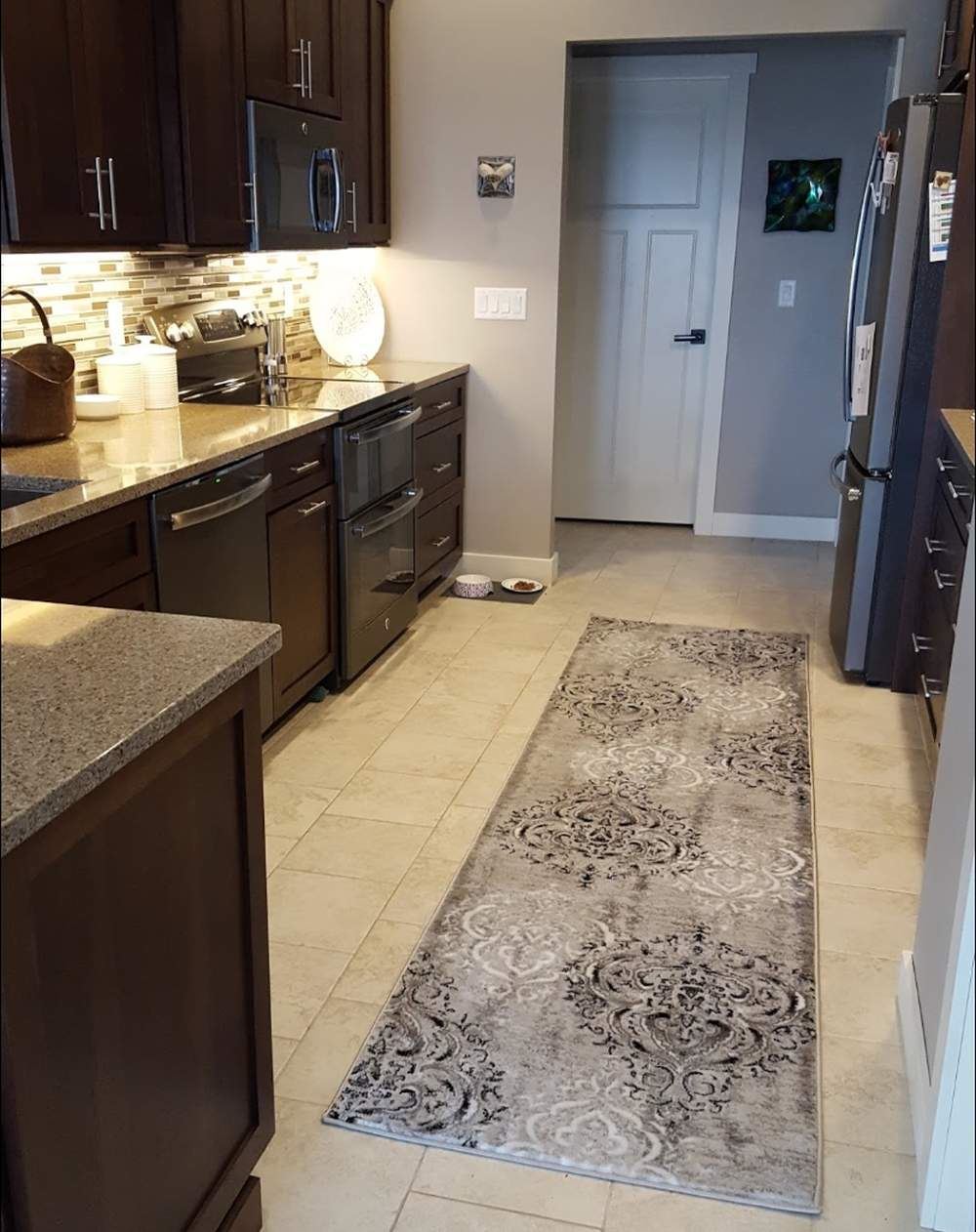 Damask Gray & White Rug