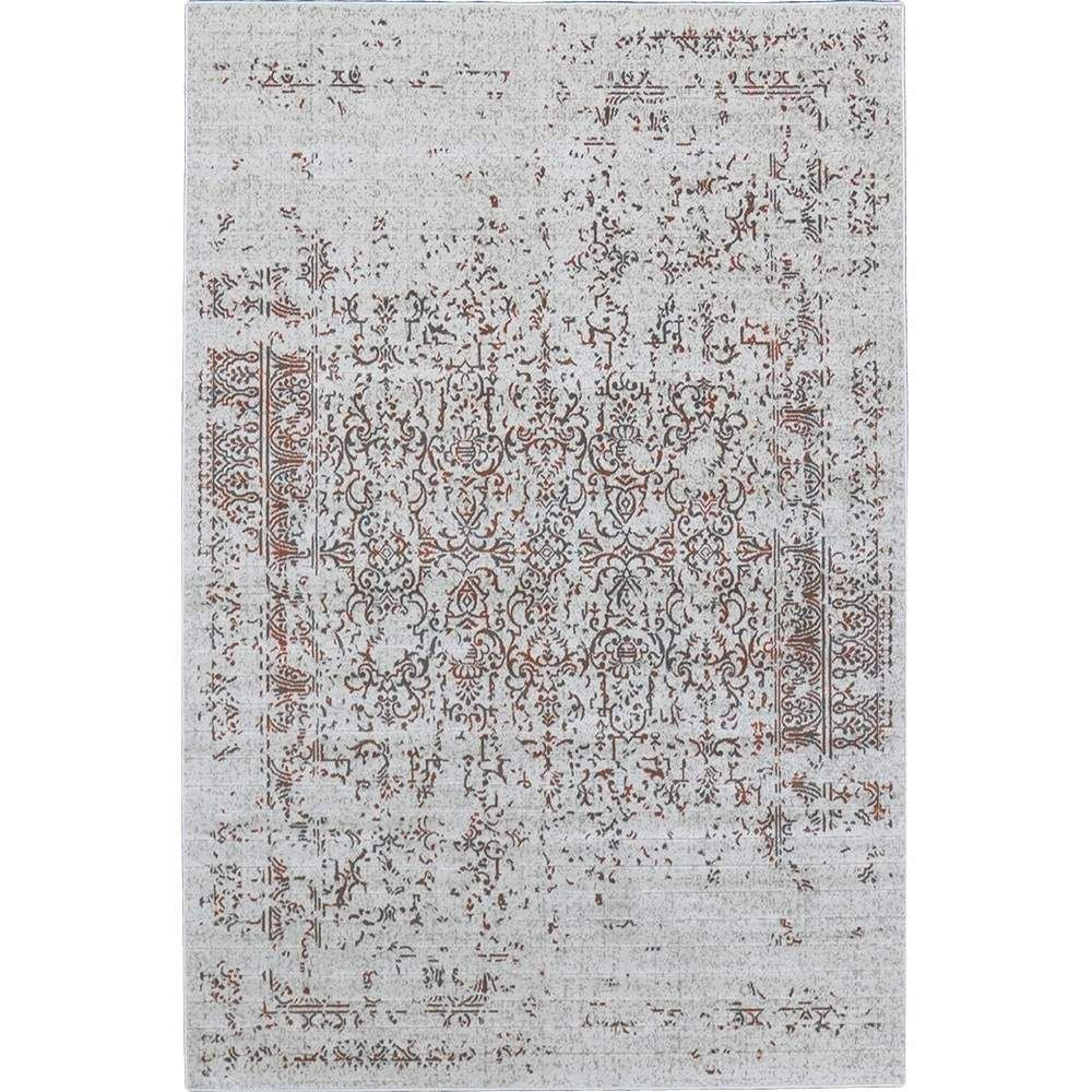 Pacific Turkish Distressed Rug with Orange and Gray