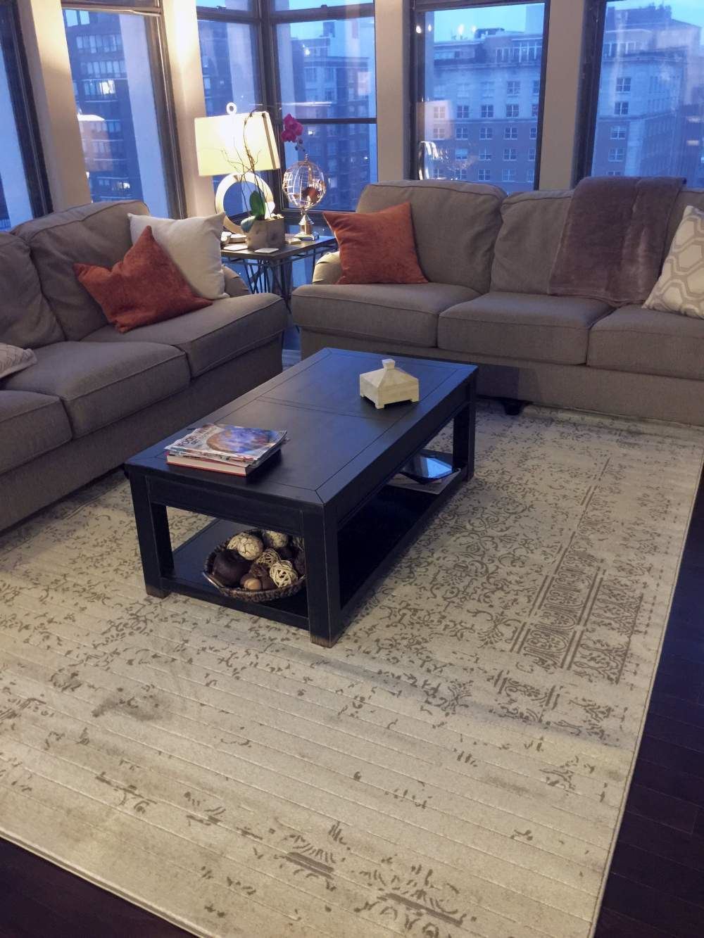 Pacific Turkish Distressed Rug with Subtle Light Gray