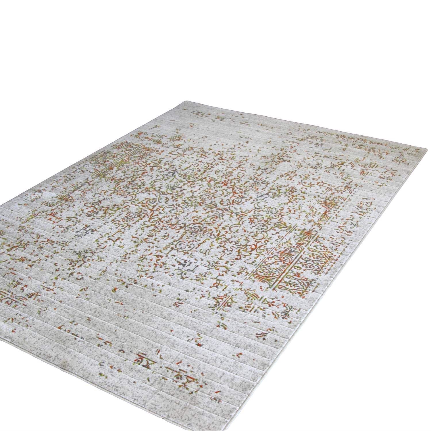 Pacific Turkish Distressed Rug with Green and Orange