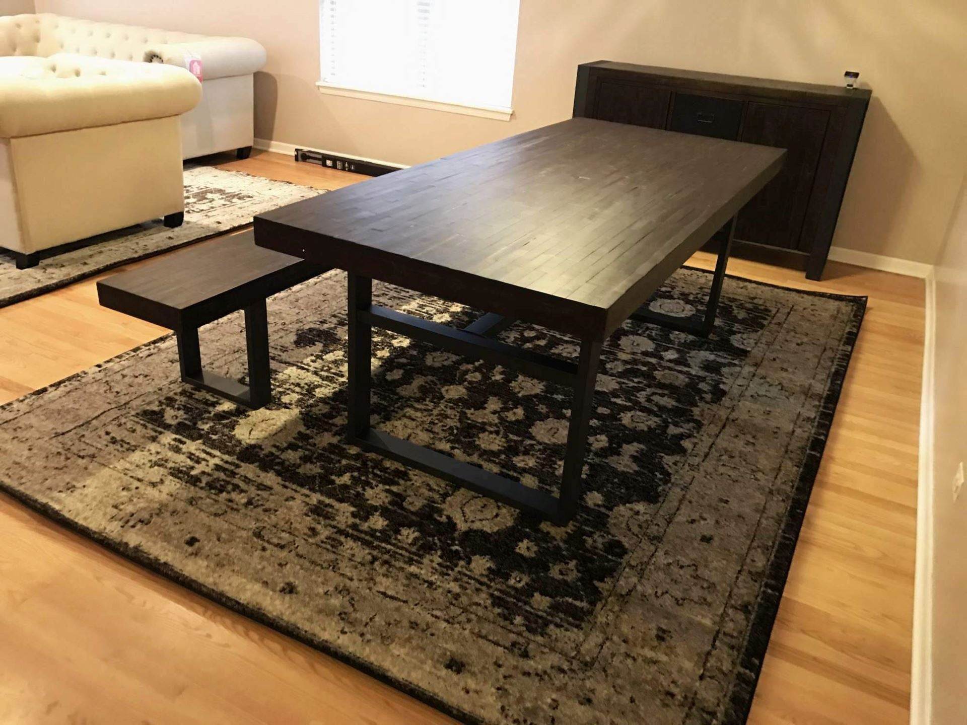 Distressed Vintage Brown Rug