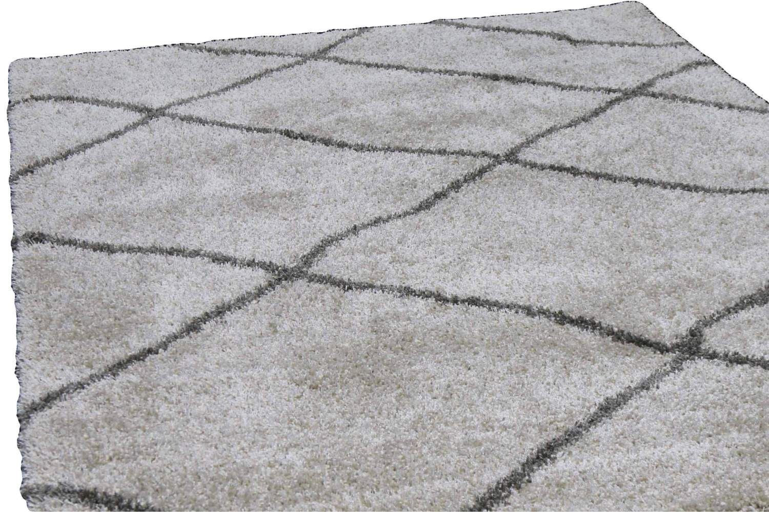 Moroccan Trellis Beige Shag Rug