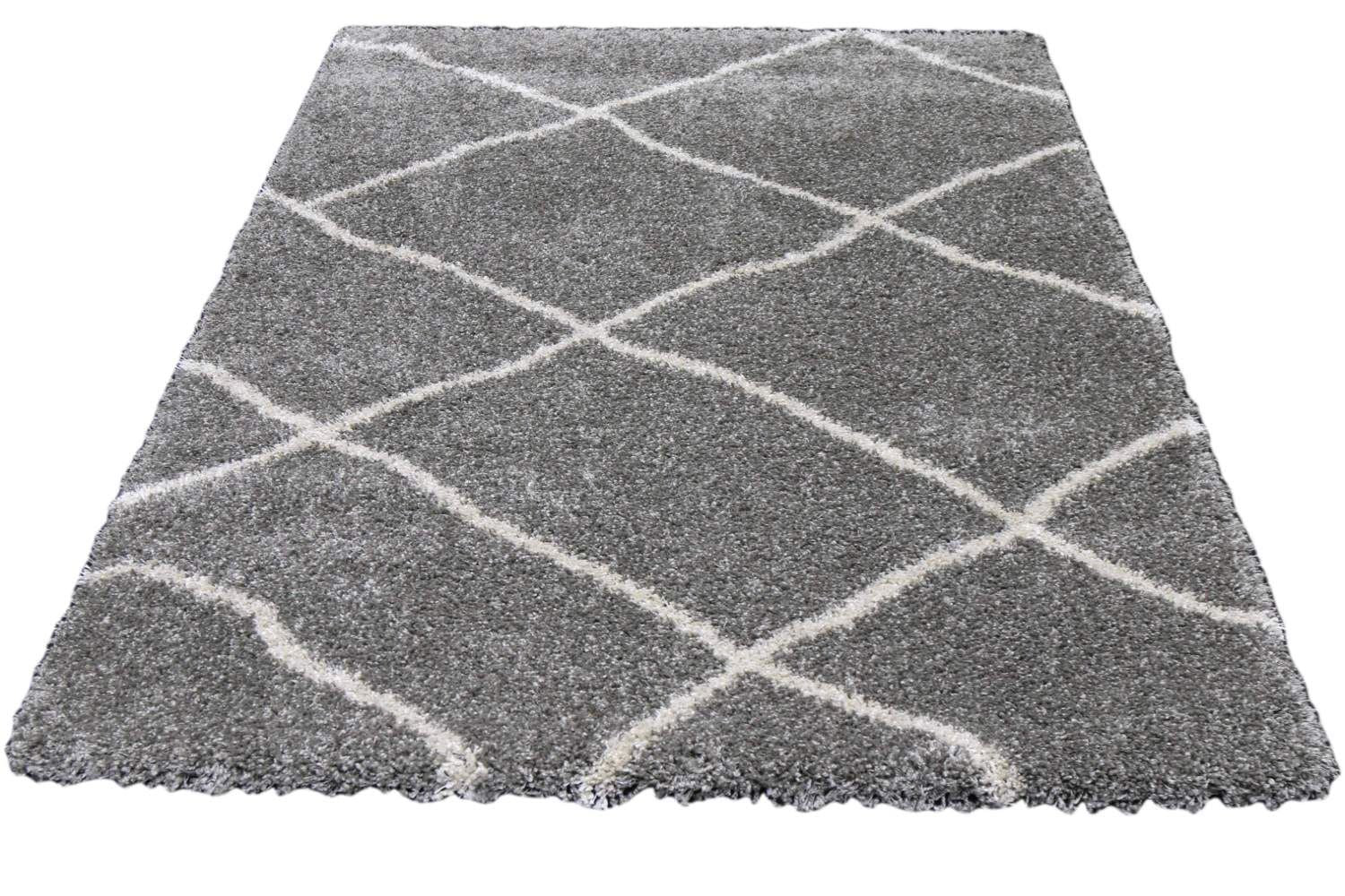 Moroccan Trellis Gray Shag Rug