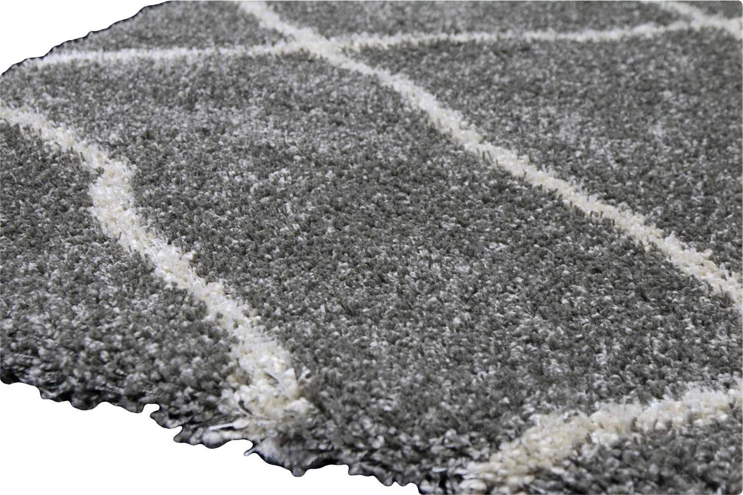 Moroccan Trellis Gray Shag Rug