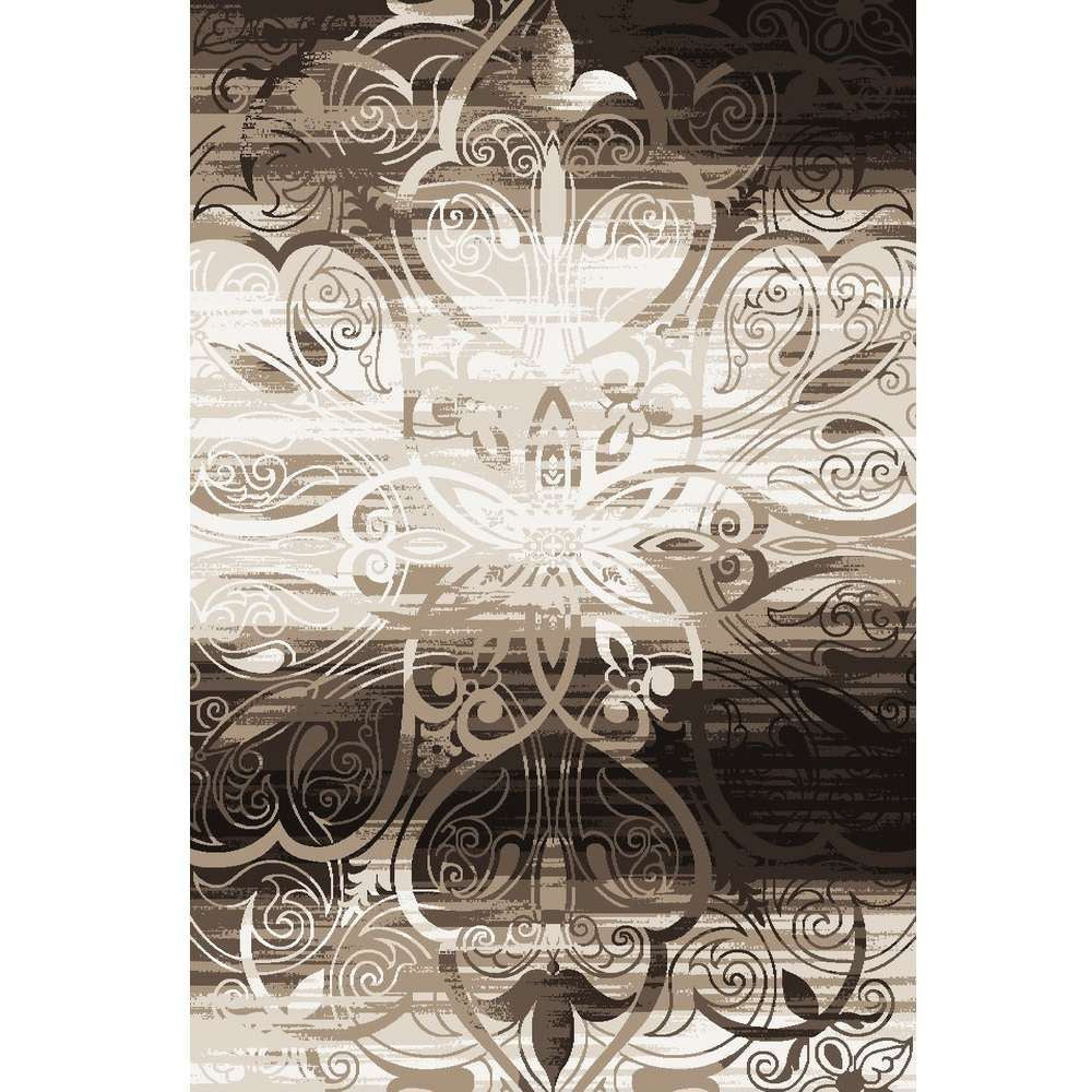 Neutral Damask Brown Rug