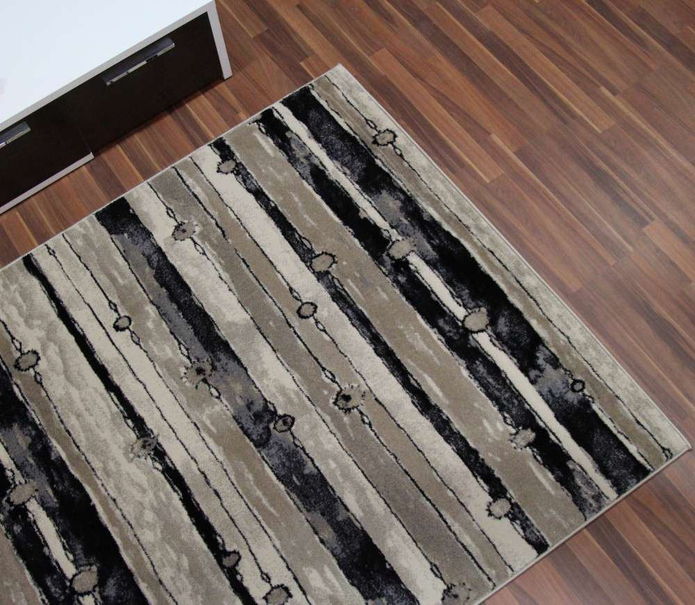 Neutral Striped Brown Rug