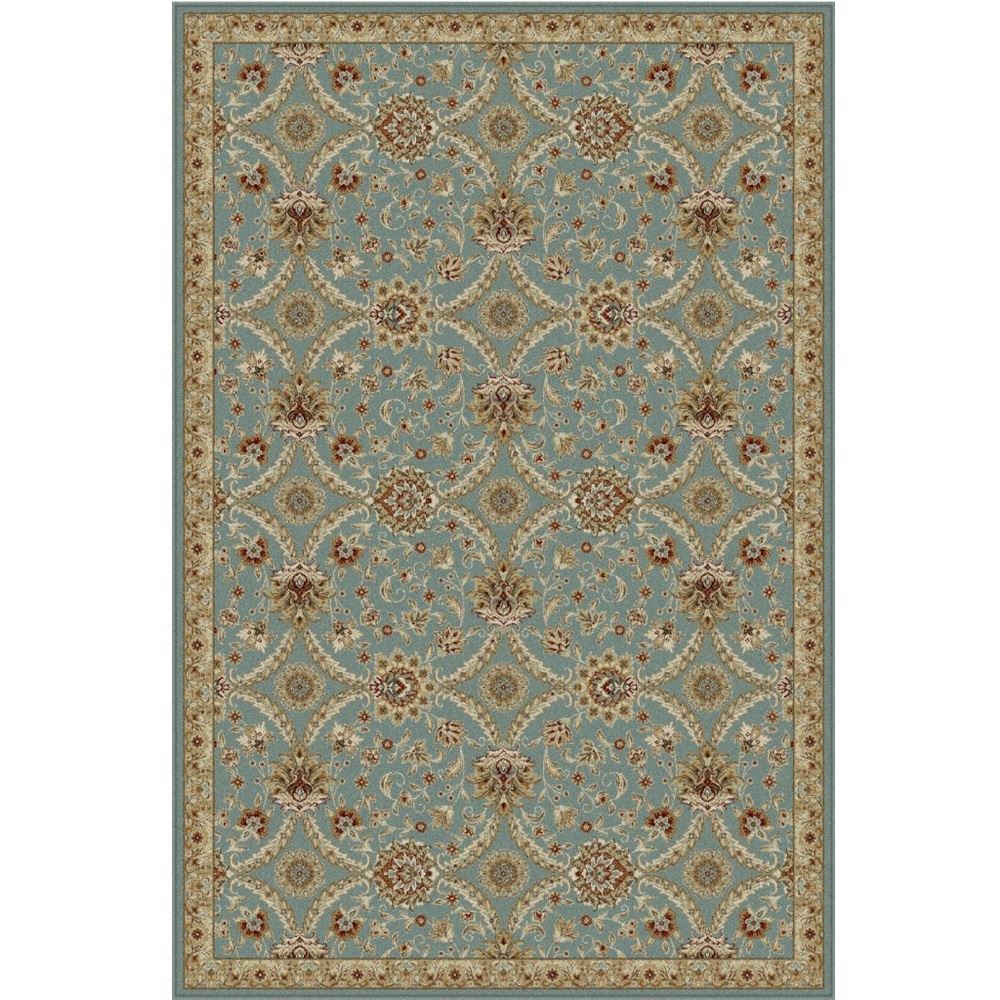 Oriental Blue Rug with All Over Pattern