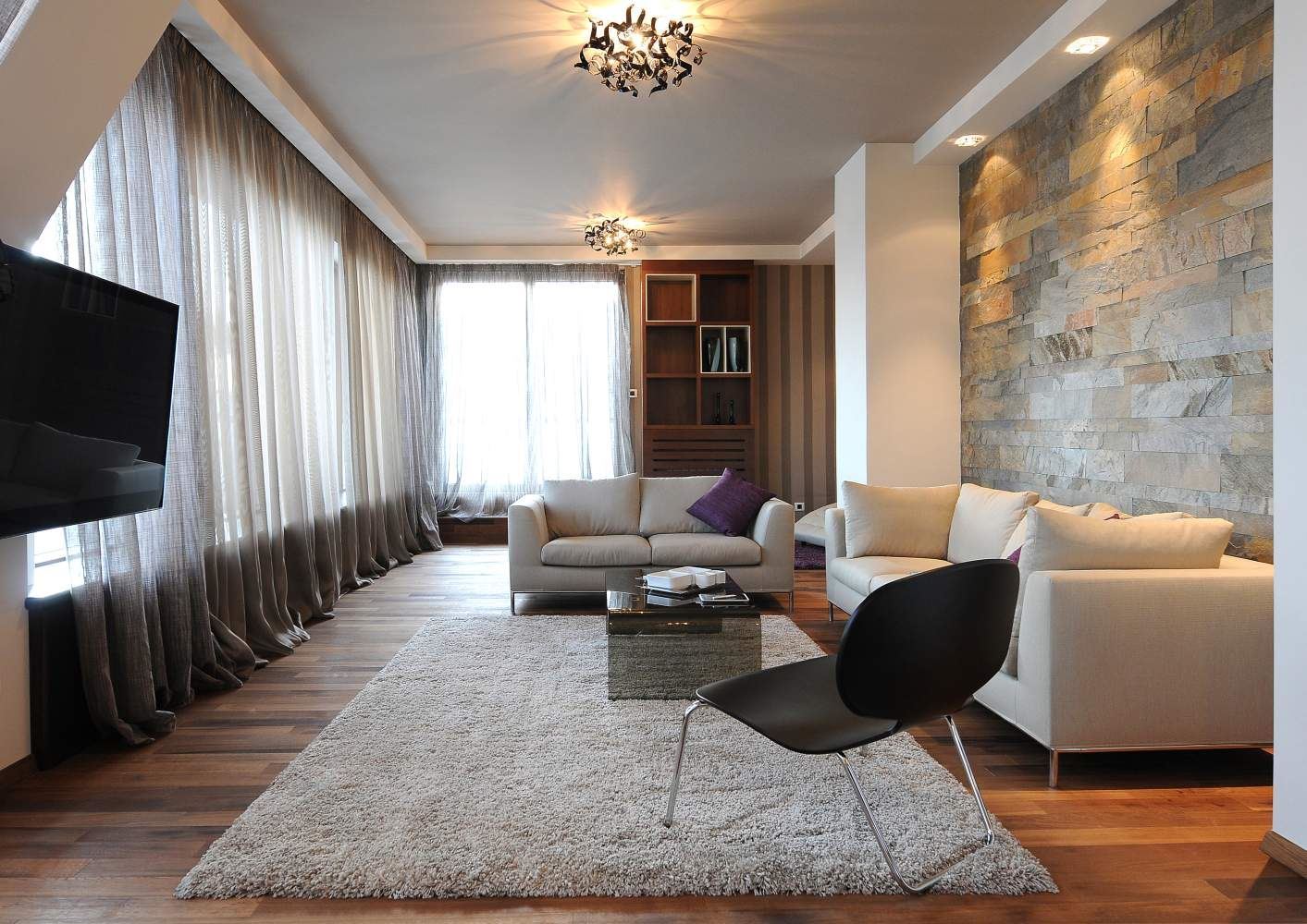 Shag Rug Solid Beige