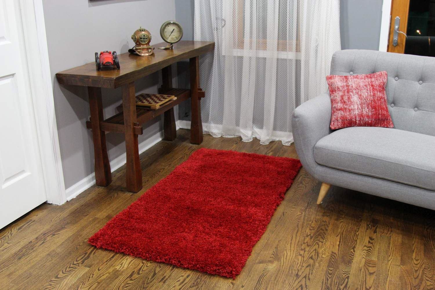 Shag Rug Solid Red