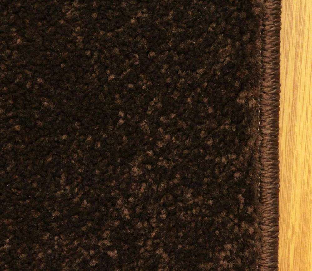 Solid Plain Dense Rug Brown