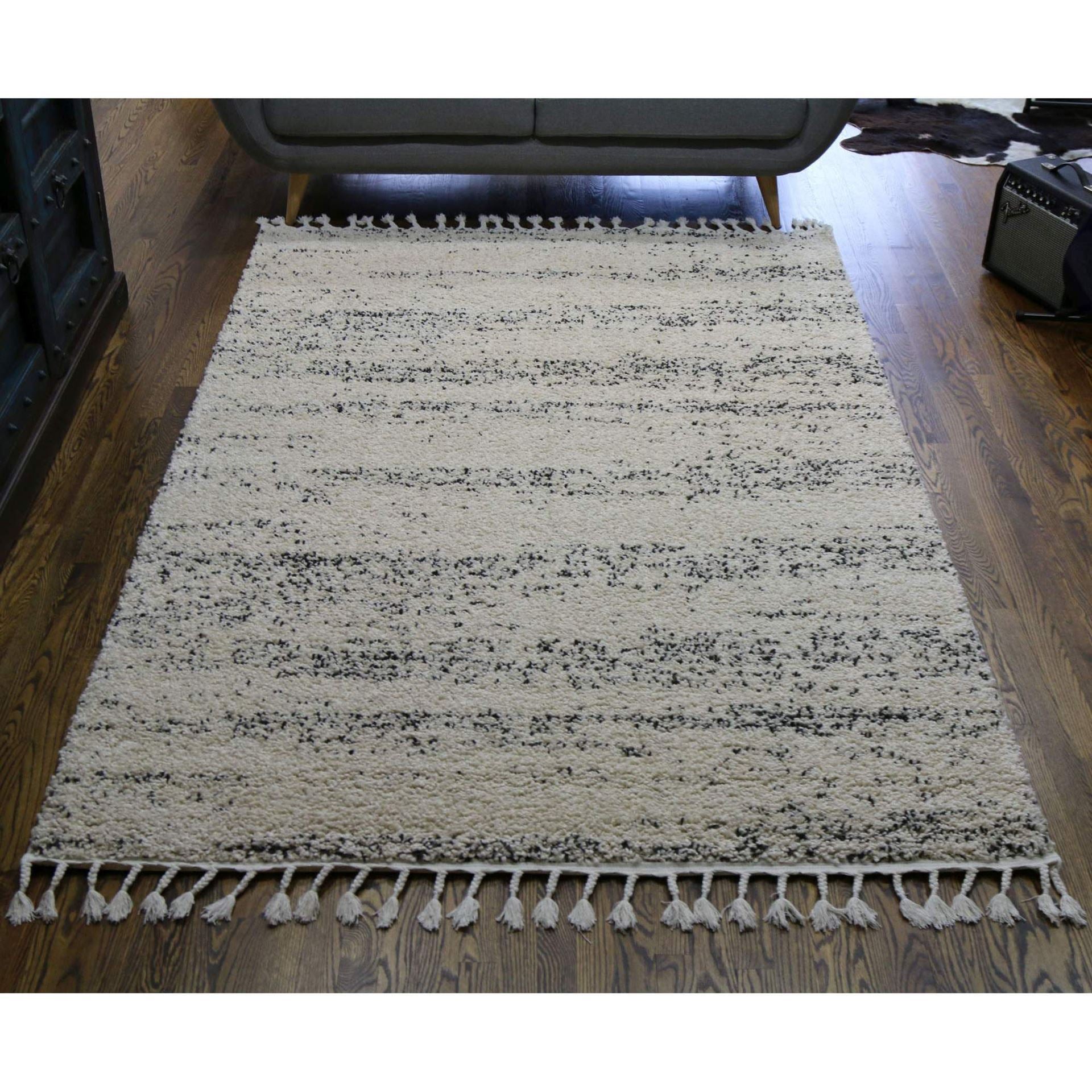 Tassel Plush Shag Abstract Rug