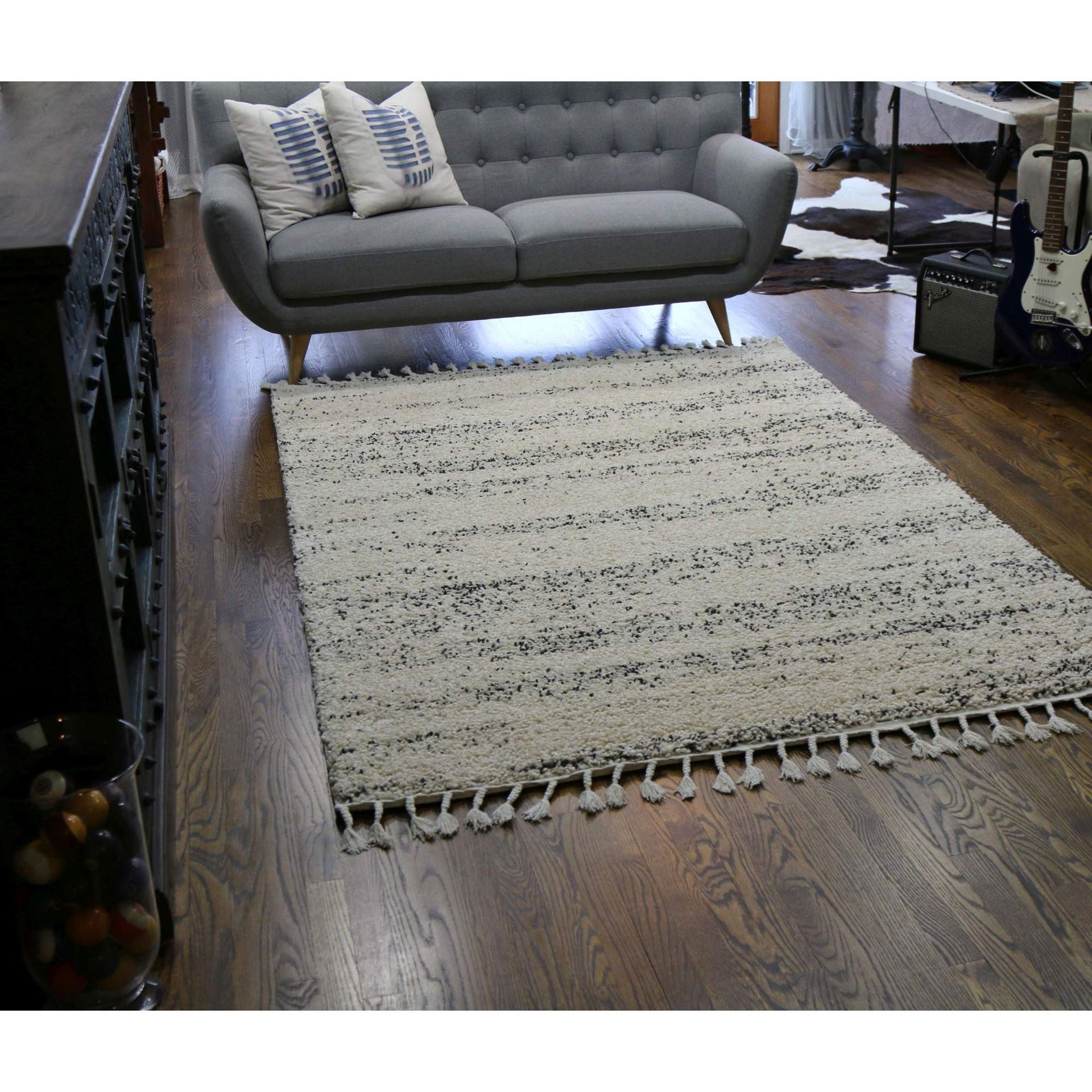 Tassel Plush Shag Abstract Rug
